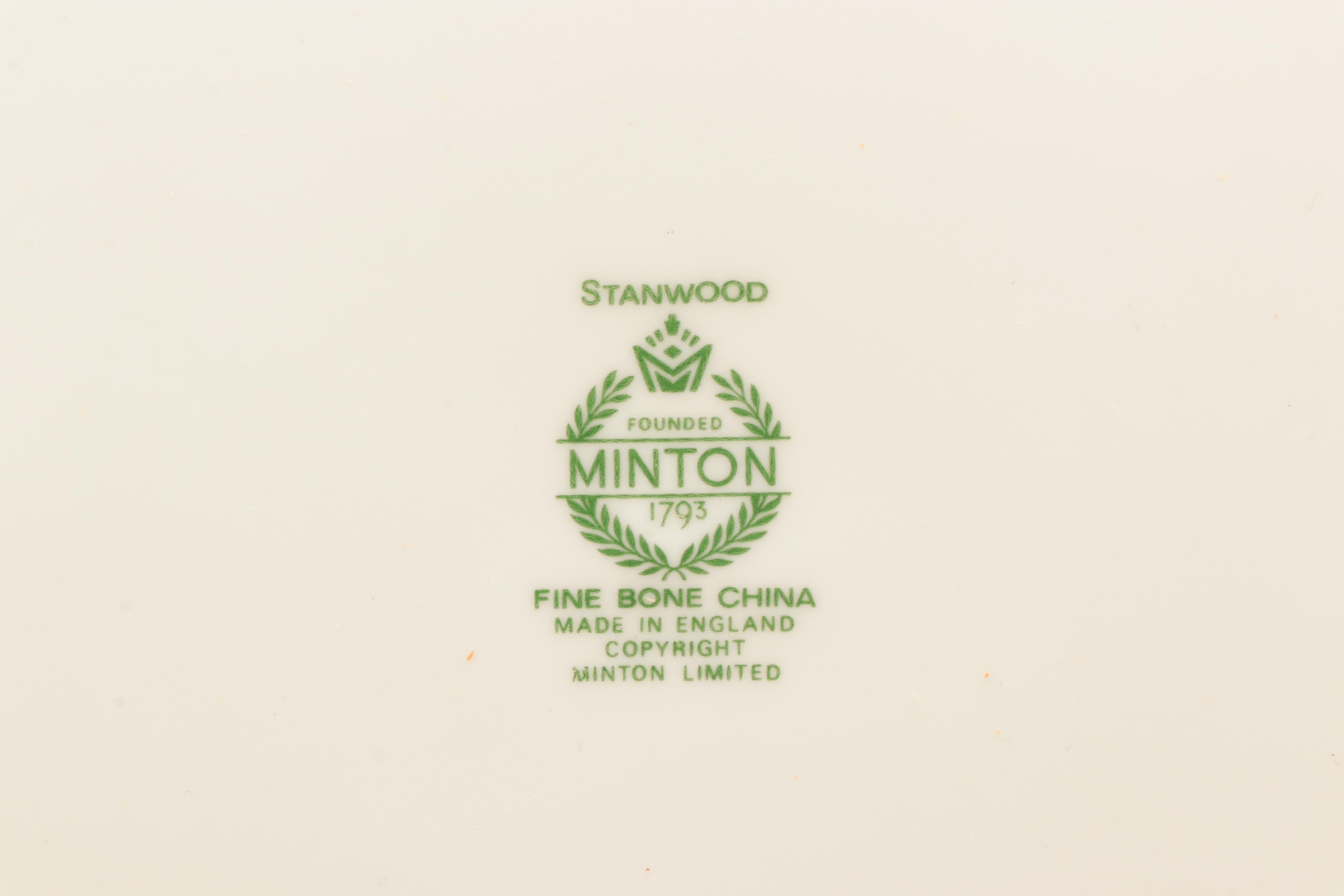 Minton "Stanwood" Bone China Dinnerware Pieces, 1928–1969