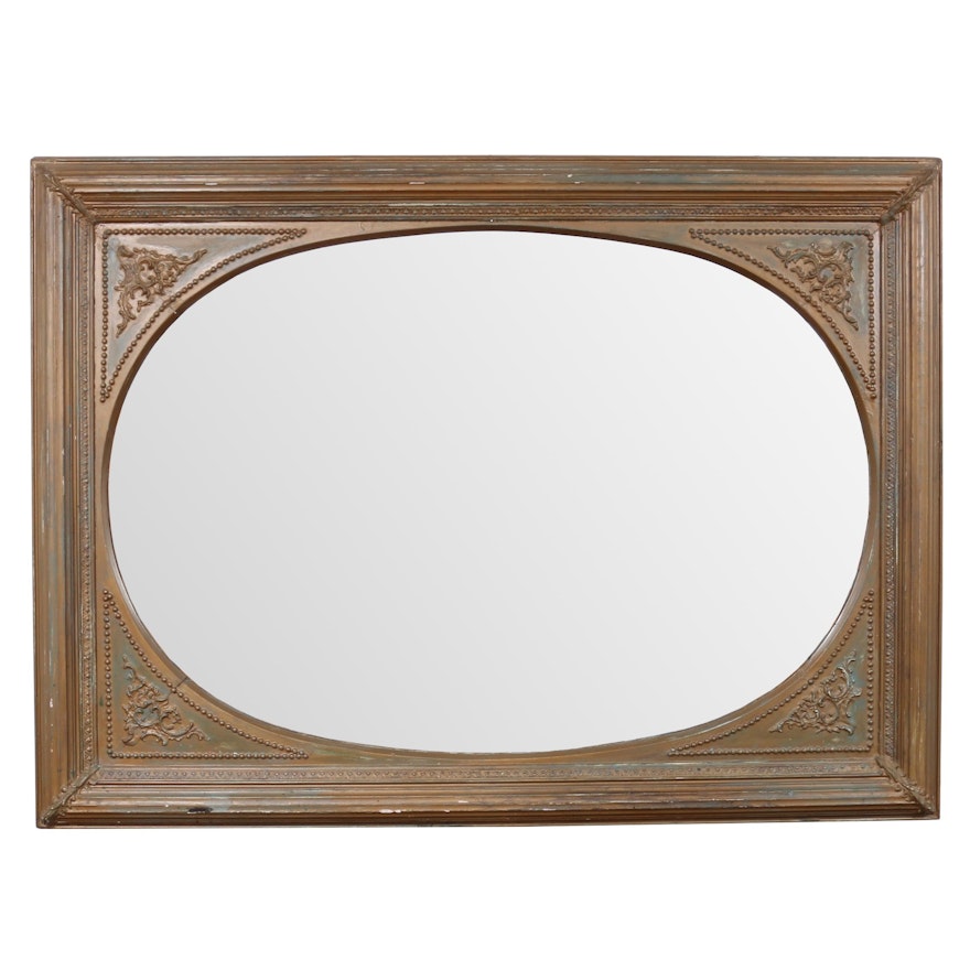 Victorian Painted Wood and Gesso Wall Mirror, Late 19th to Early 20th Century