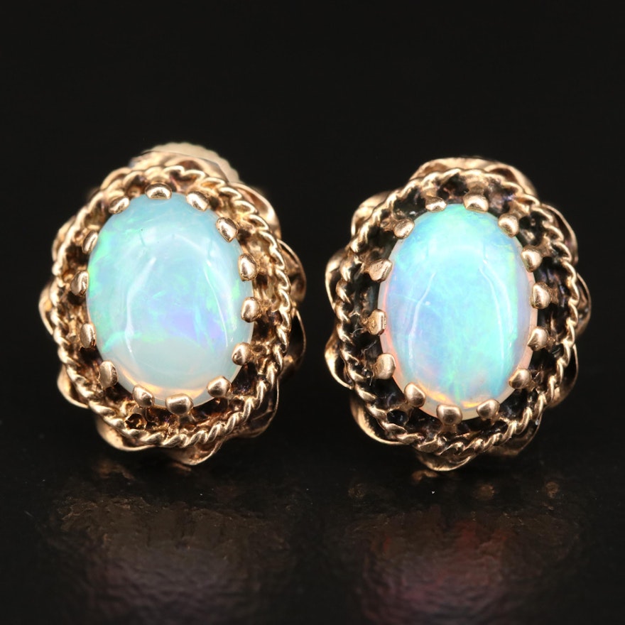 14K Opal Stud Earrings