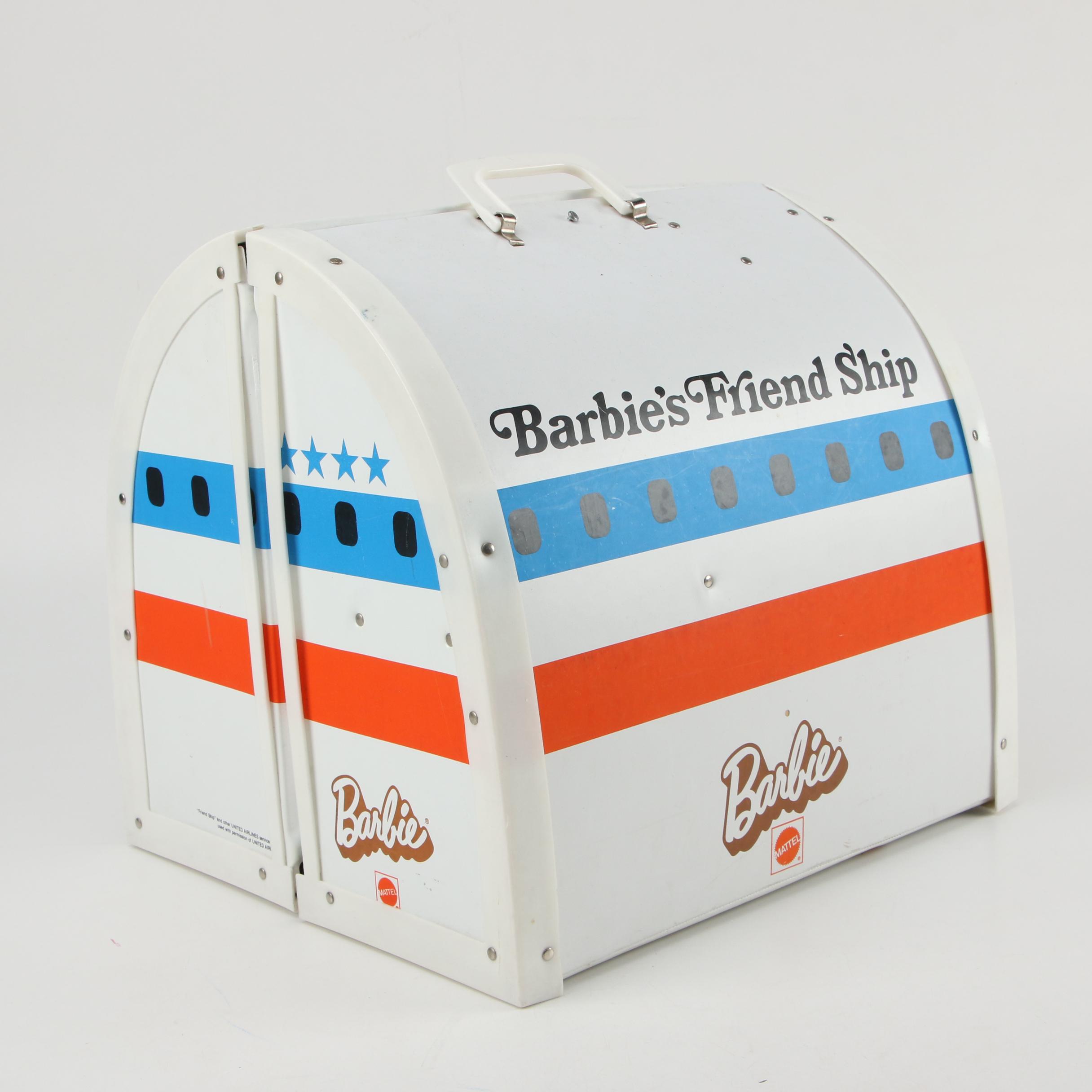 Barbie's "Friend Ship" United Airlines Vinyl Carrying Case, Mid-20th Century