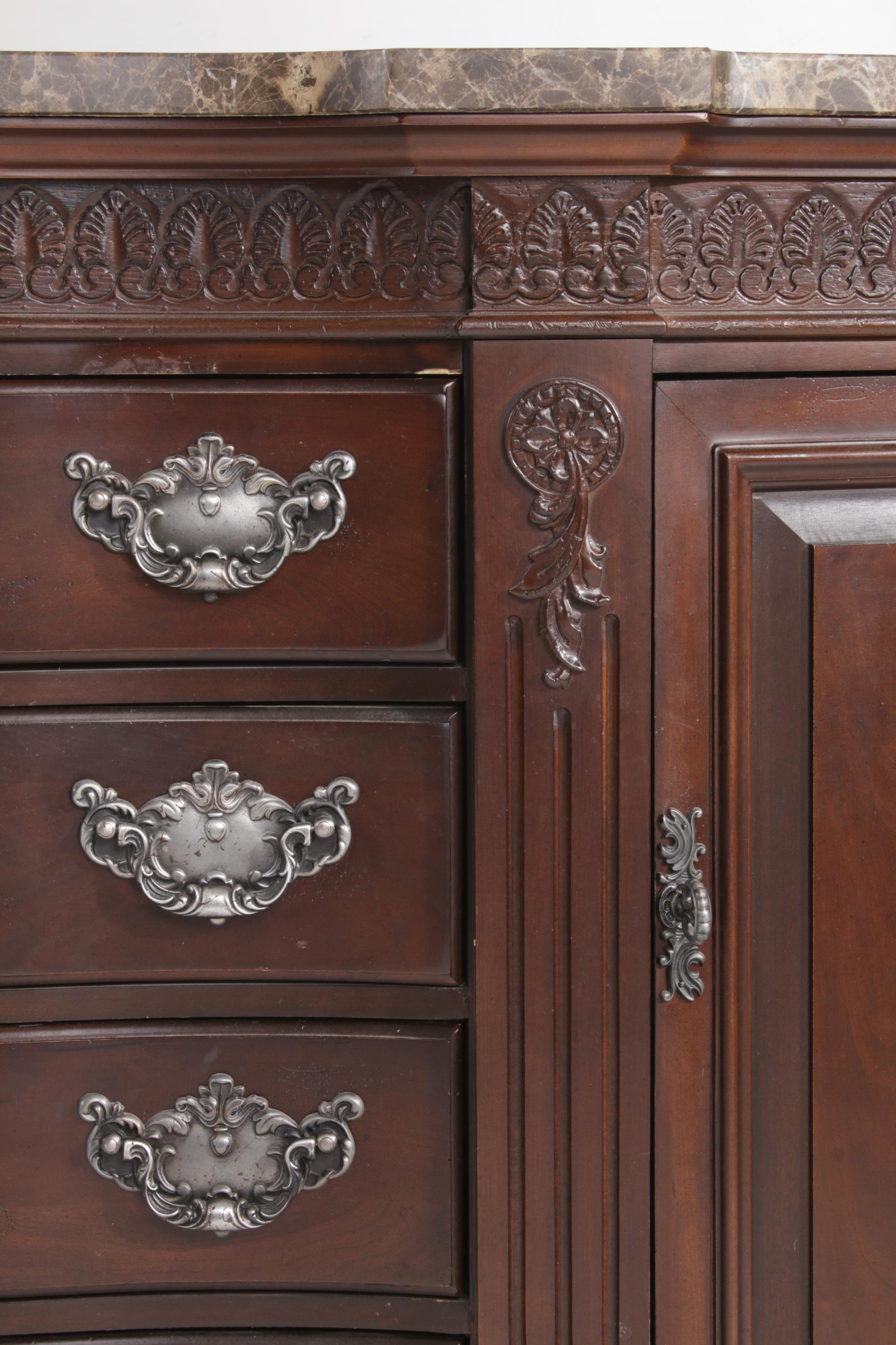 Bernhardt "Embassy Row" Marble Top Buffet, Late 20th- Early 21st Century