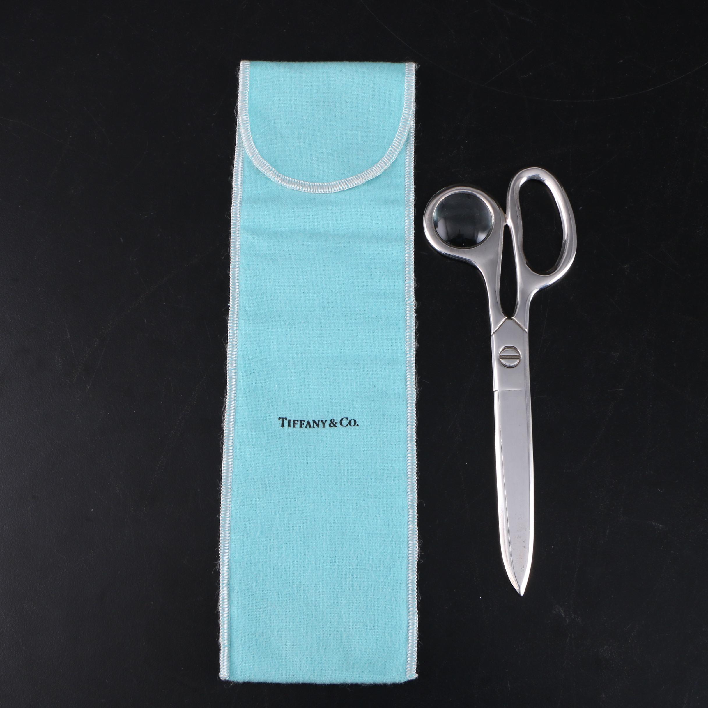 Tiffany & Co. Sterling Silver Scissor Letter Opener and Magnifying Glass