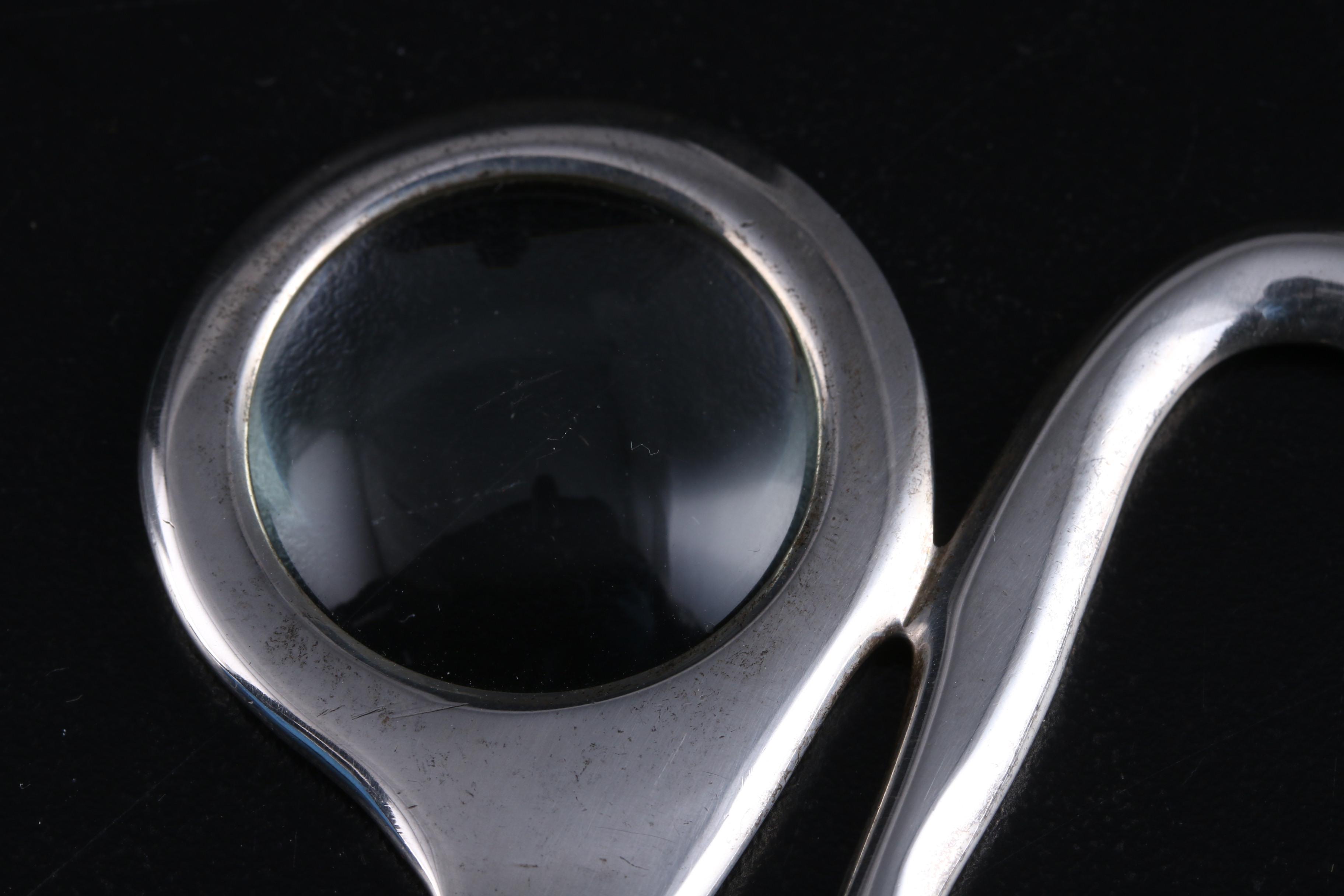 Tiffany & Co. Sterling Silver Scissor Letter Opener and Magnifying Glass