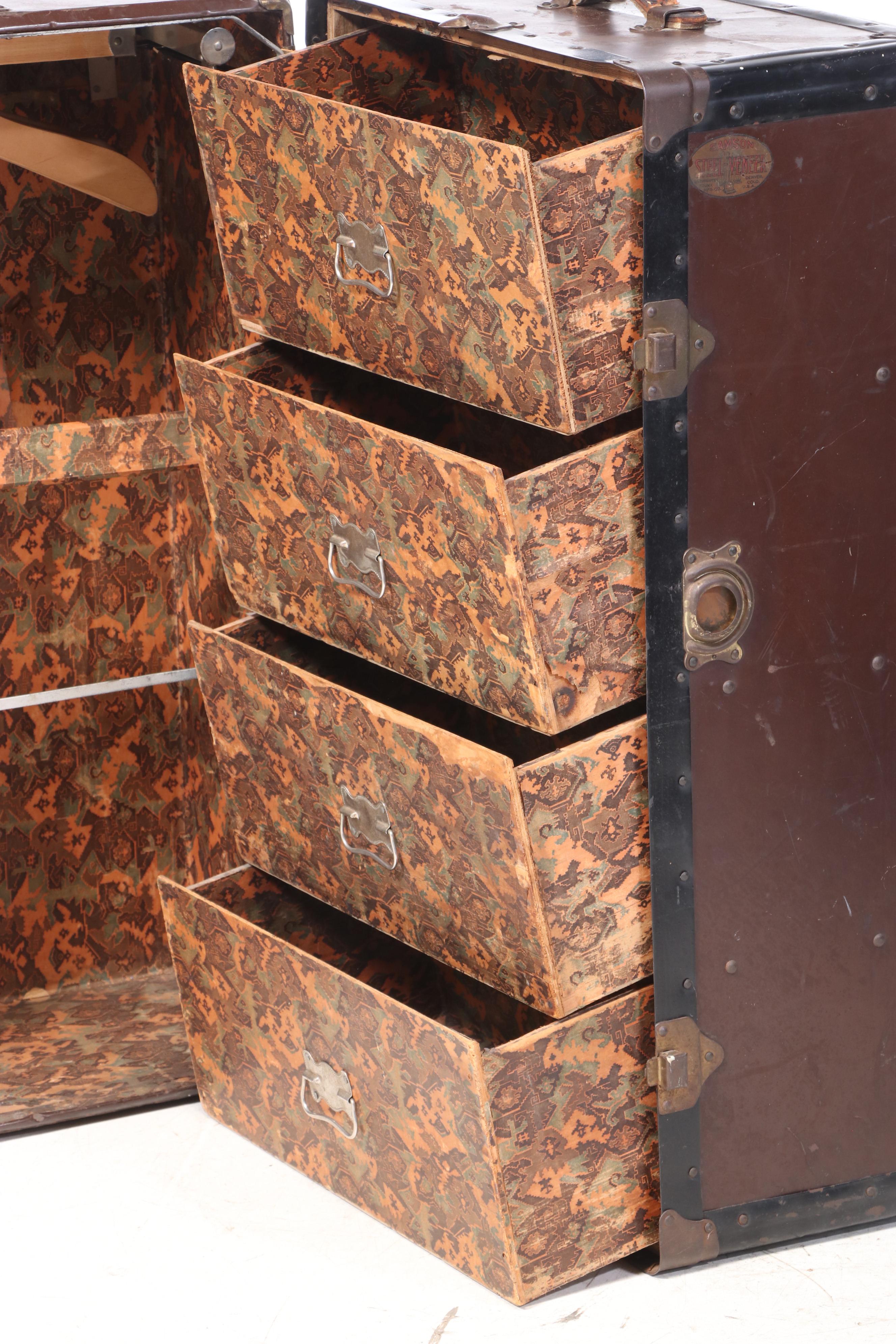 Shwayder Trunk Mfg. Co. "Samson" Steel-Clad Wardrobe Trunk, Early 20th Century