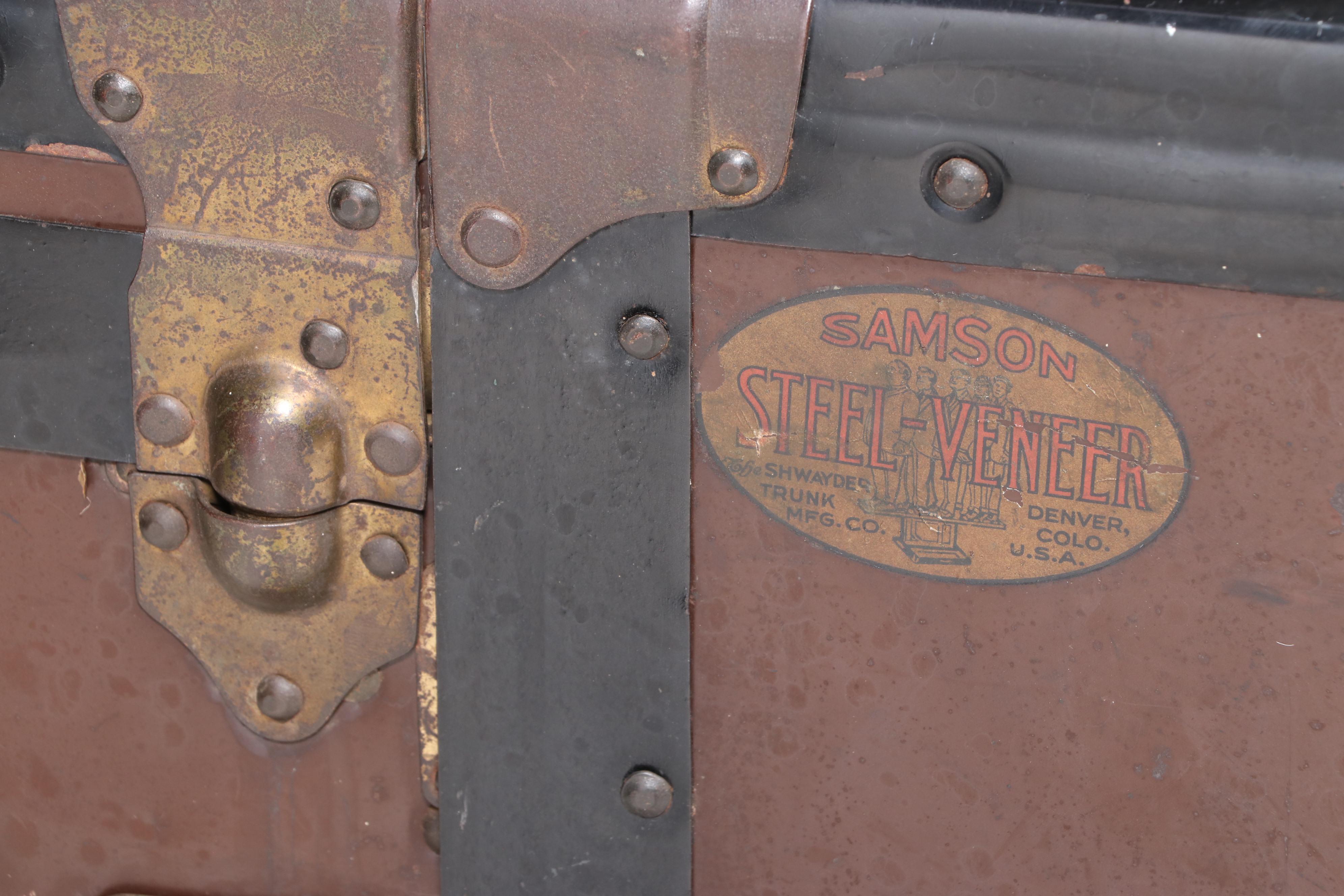 Shwayder Trunk Mfg. Co. "Samson" Steel-Clad Wardrobe Trunk, Early 20th Century
