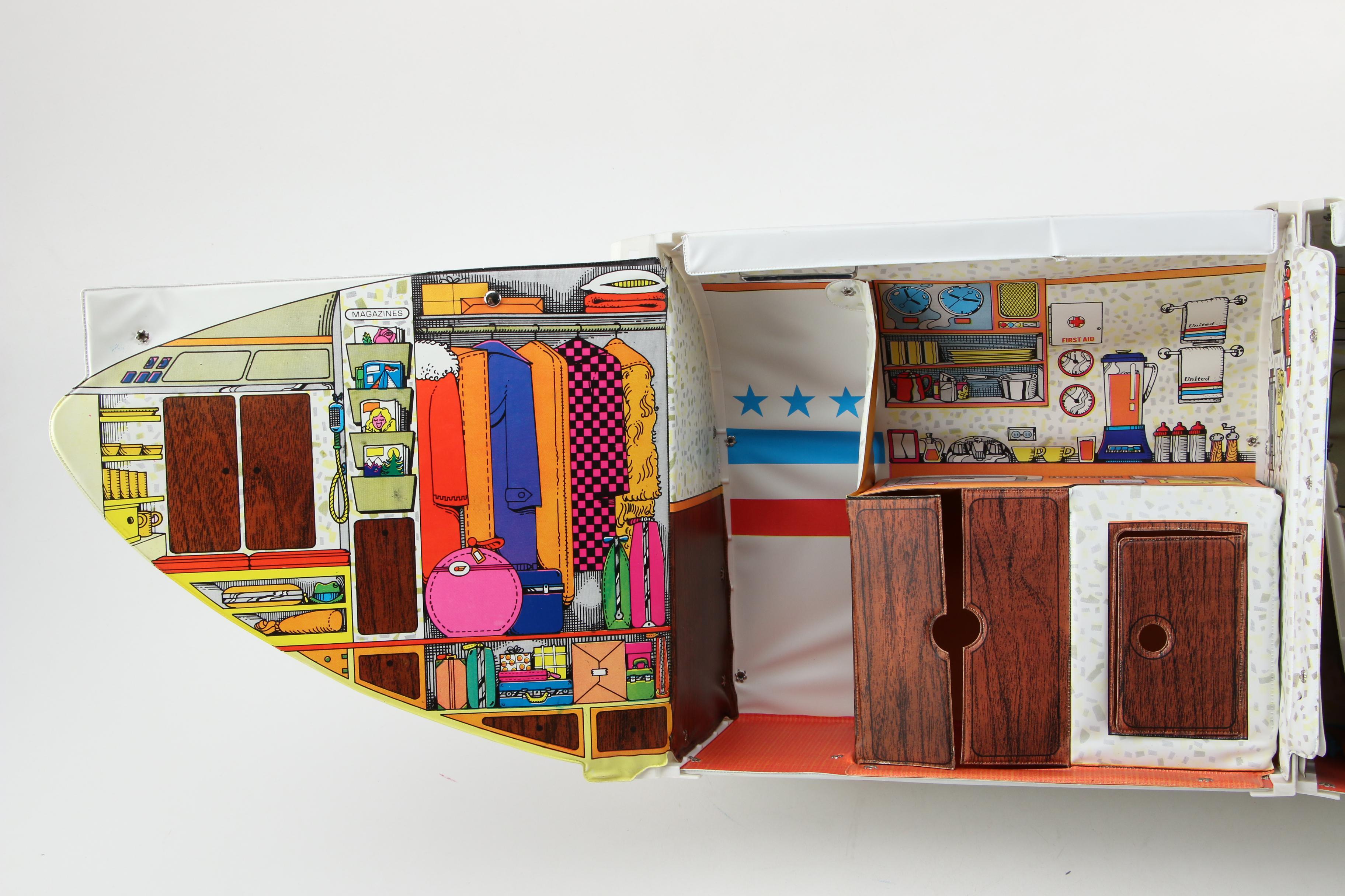 Barbie's "Friend Ship" United Airlines Vinyl Carrying Case, Mid-20th Century