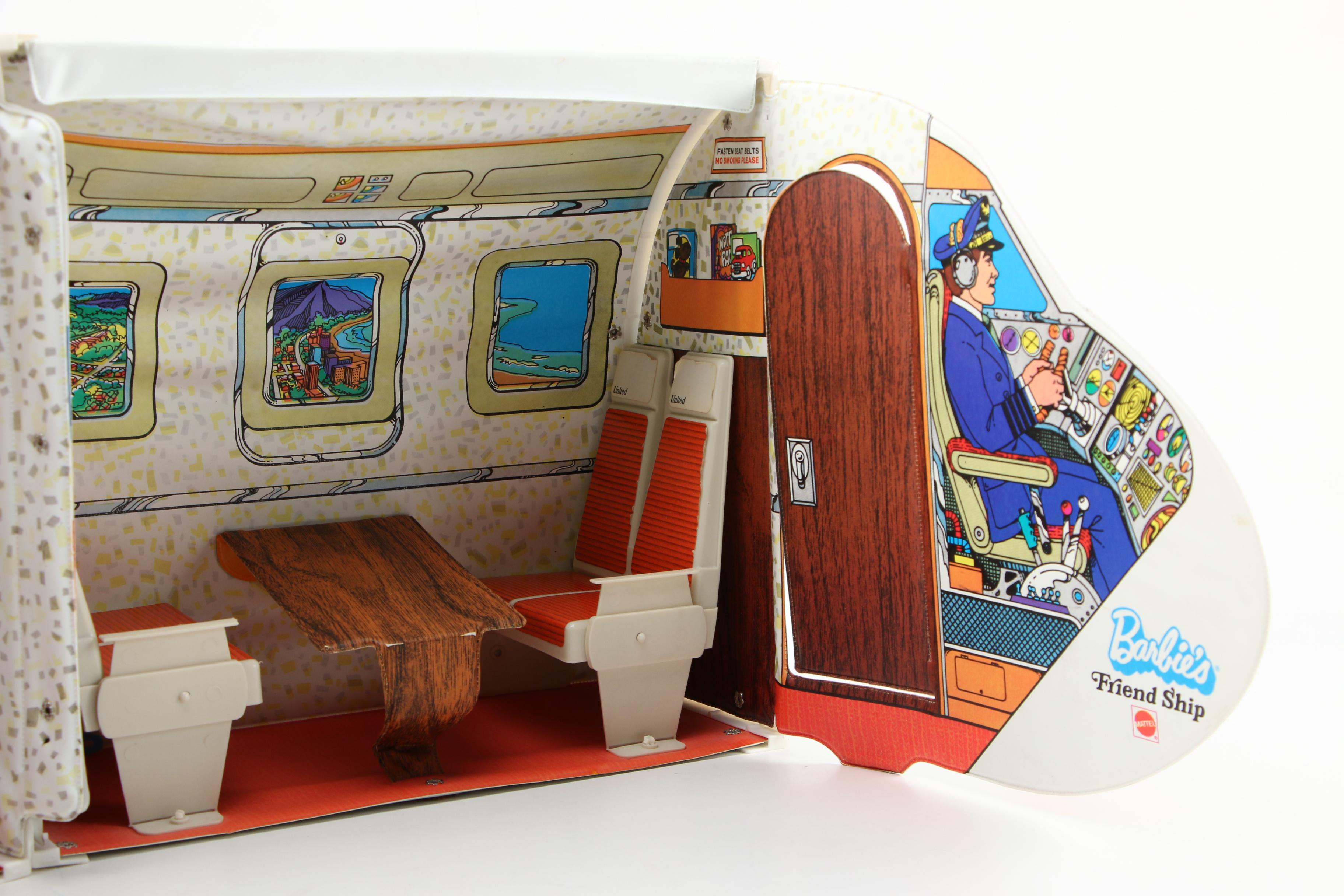 Barbie's "Friend Ship" United Airlines Vinyl Carrying Case, Mid-20th Century