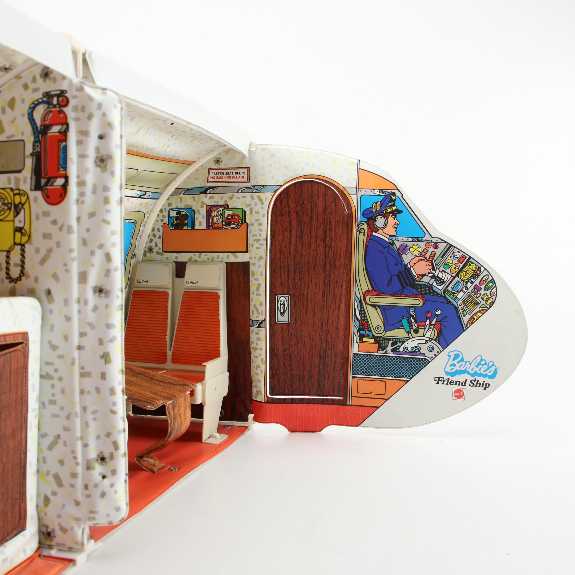 Barbie's "Friend Ship" United Airlines Vinyl Carrying Case, Mid-20th Century