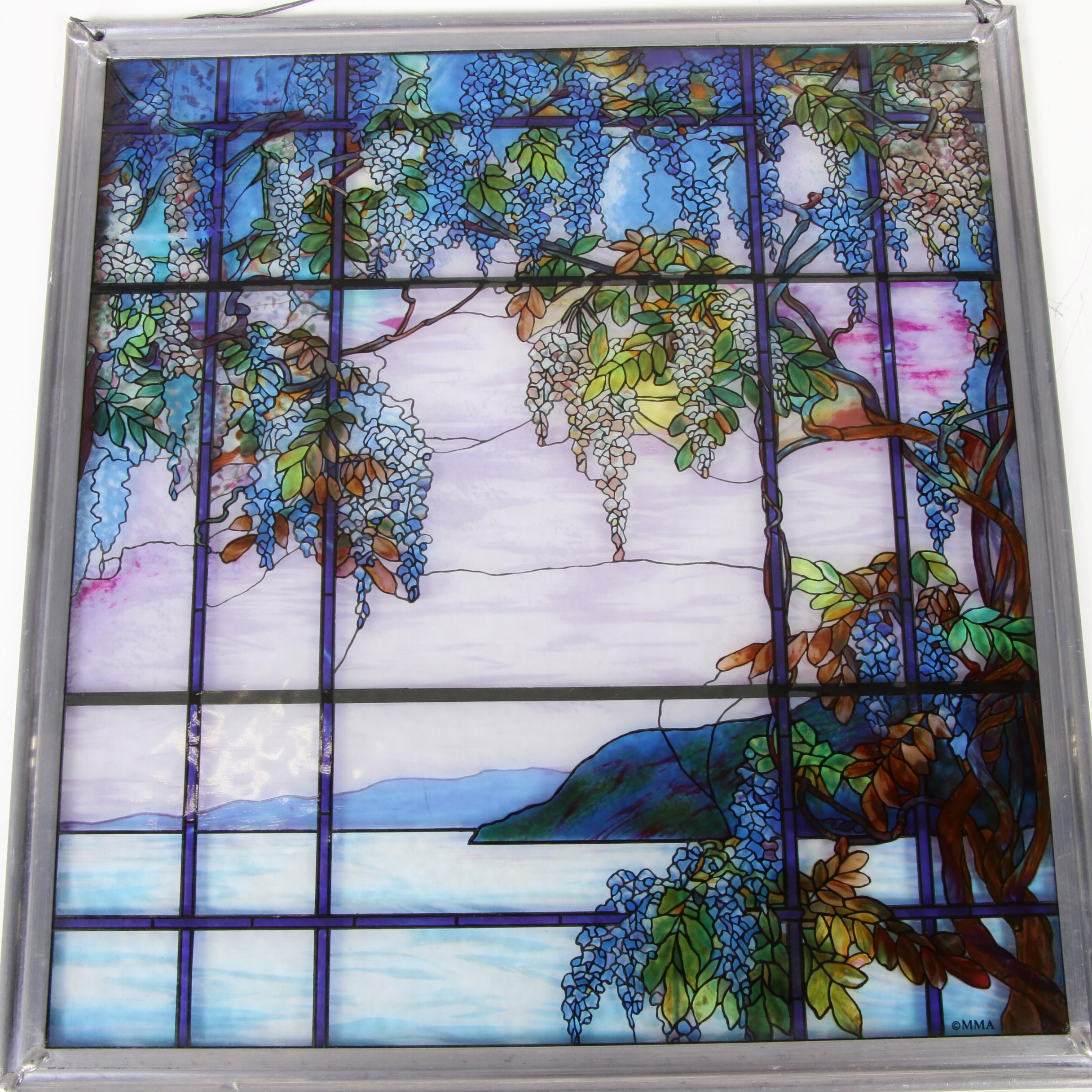 MoMA Stained Glass Sun Catcher After Louis Comfort Tiffany "Oyster Bay"