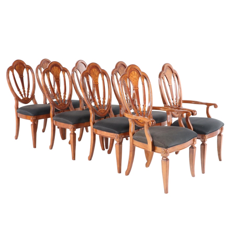 Inlaid Shield Back Dining Chairs, Contemporary