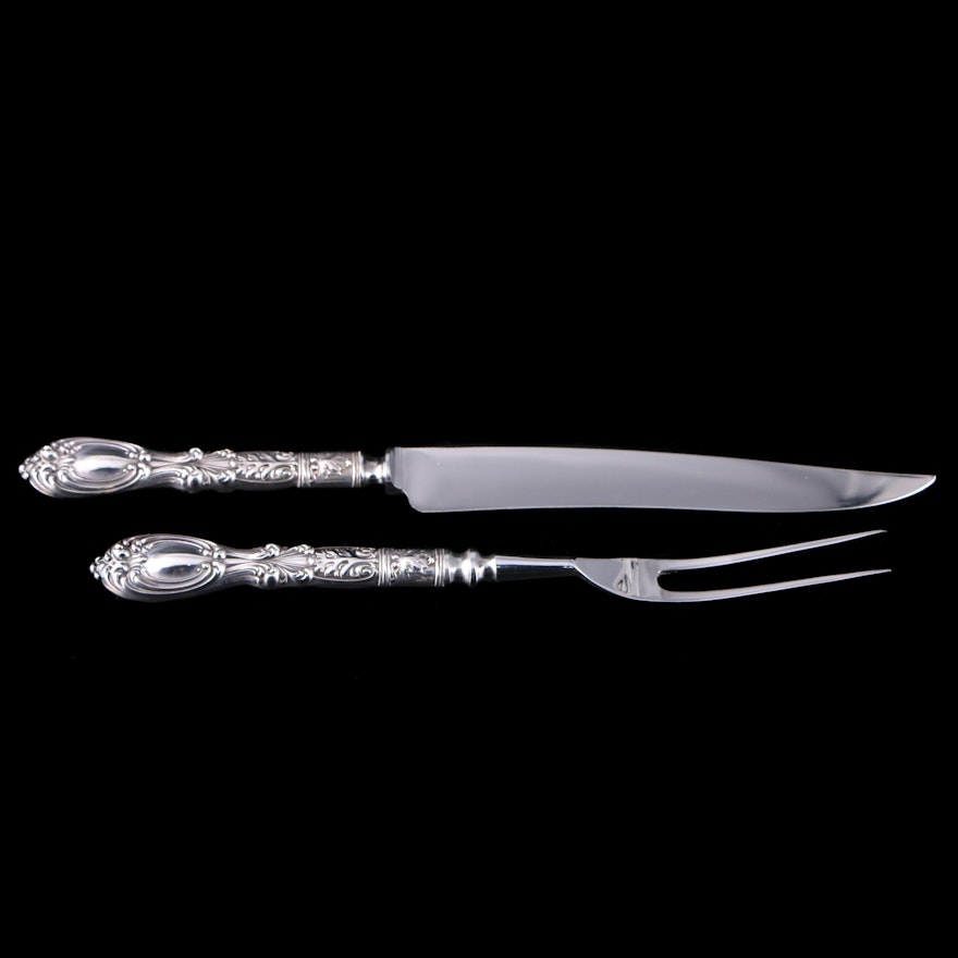 Frank M. Whiting "Victoria/Florence" Sterling Silver Handled Carving Set