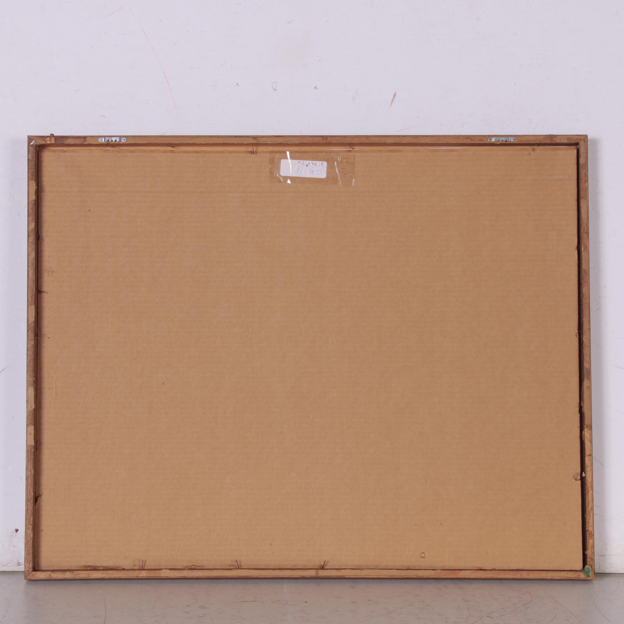 Bill Salamon Oil Painting of Coastal Scene at Sunset with Figures