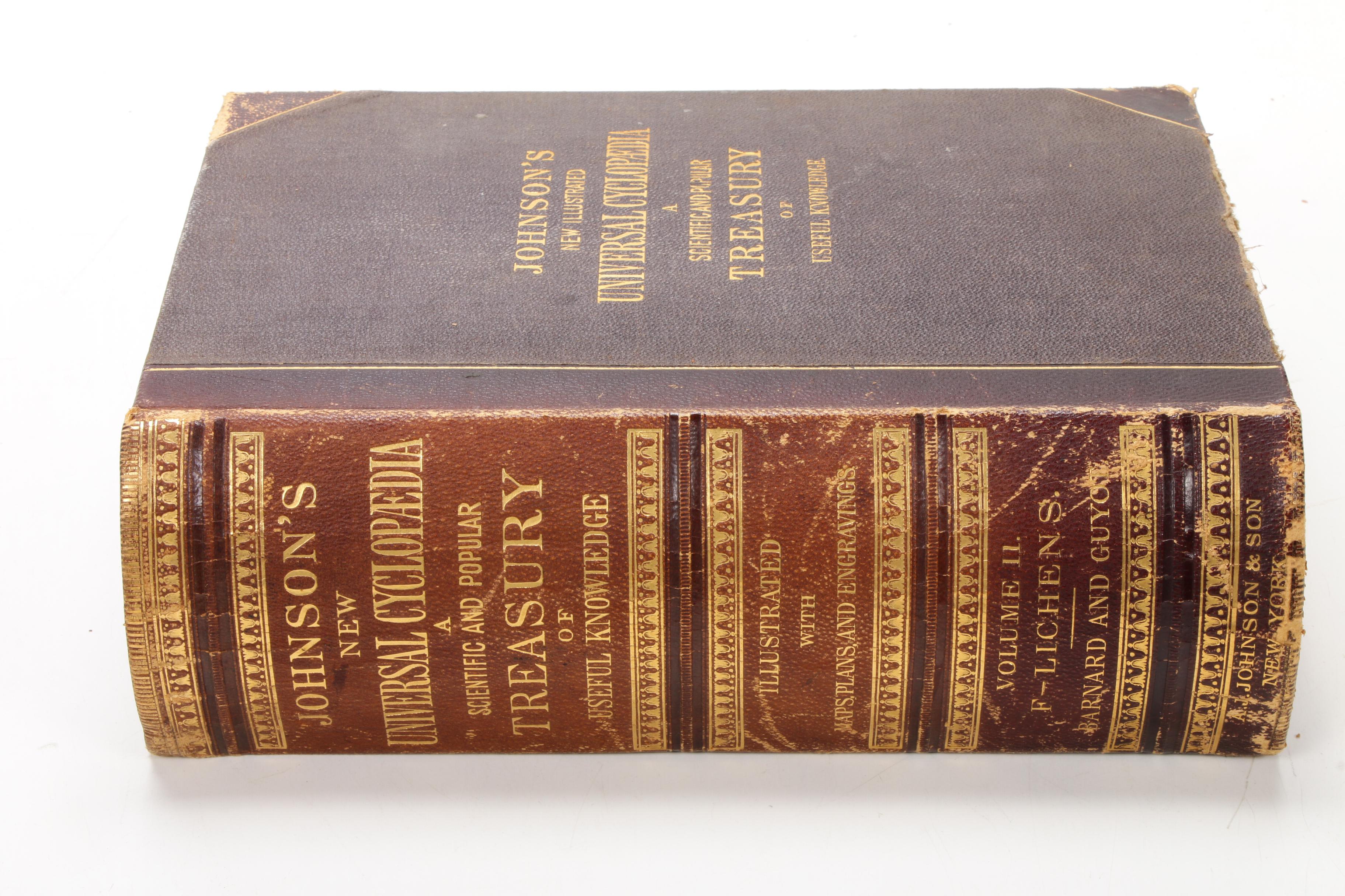 "Johnson's New Universal Cyclopaedia Vol. II" and Two 19th Century Encyclopedias
