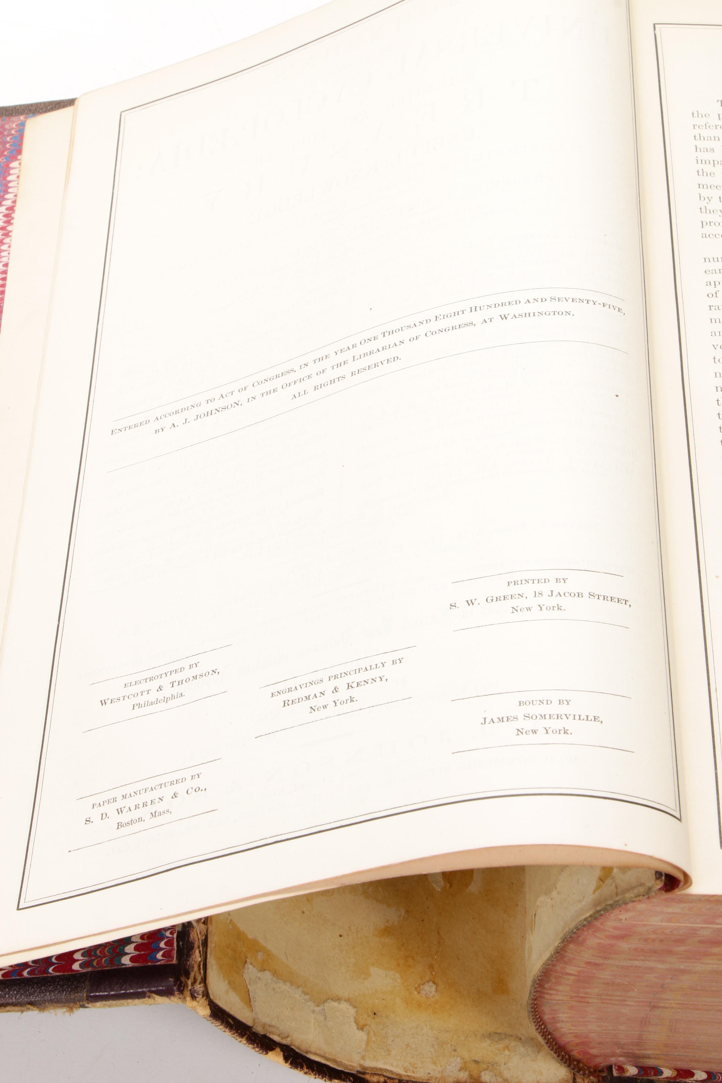 "Johnson's New Universal Cyclopaedia Vol. II" and Two 19th Century Encyclopedias