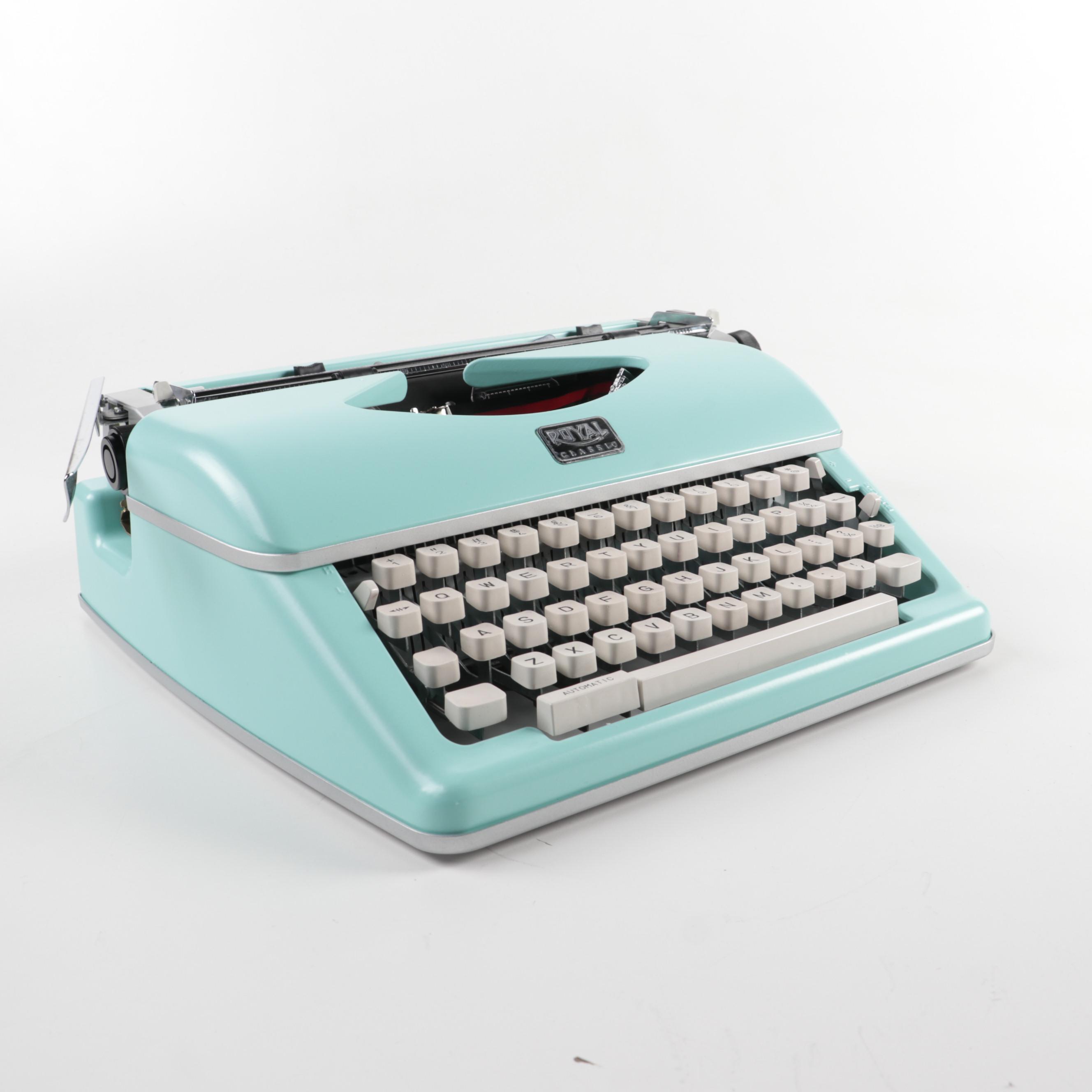 Royal Mint Green "Classic" Manual Typewriter with Original Packaging