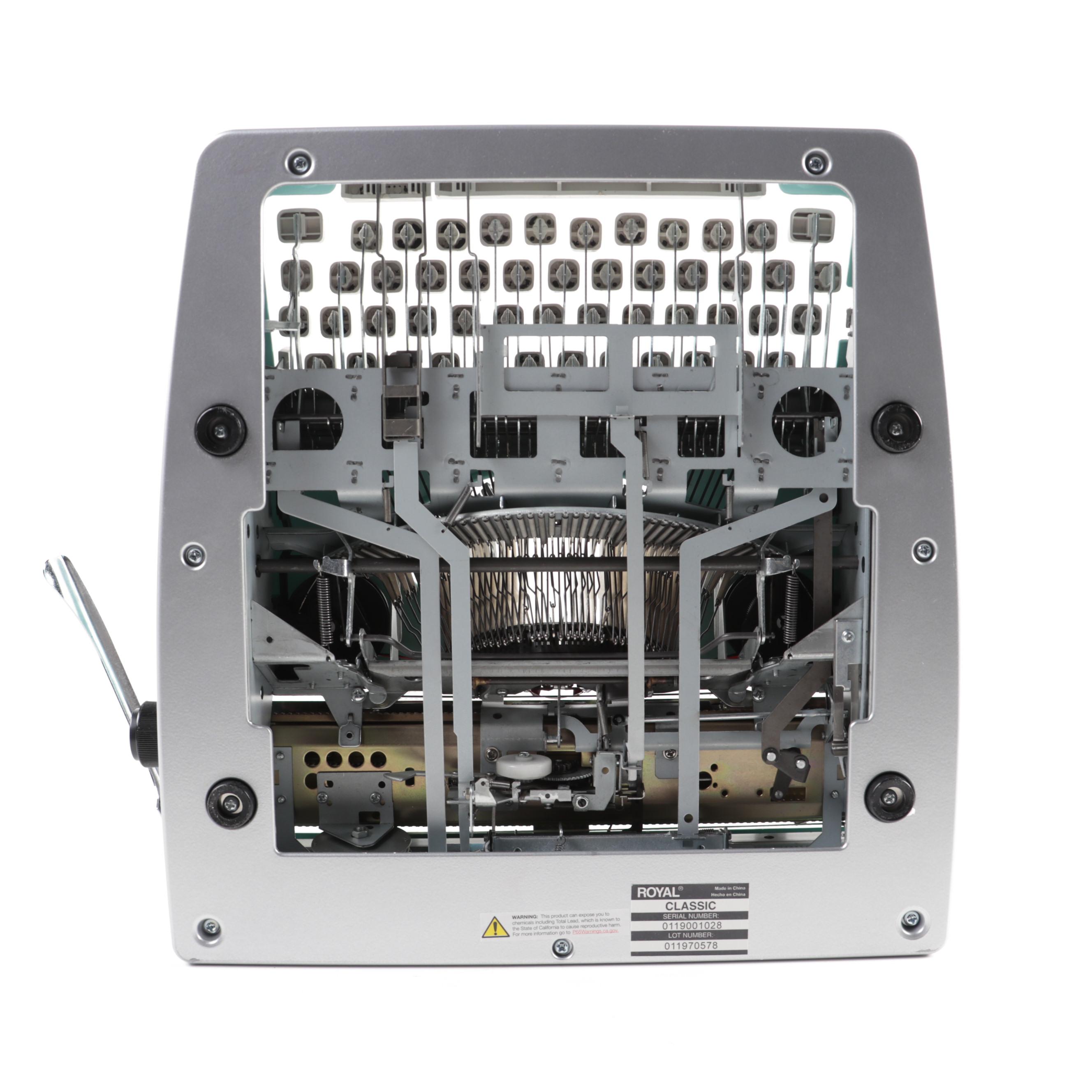 Royal Mint Green "Classic" Manual Typewriter with Original Packaging