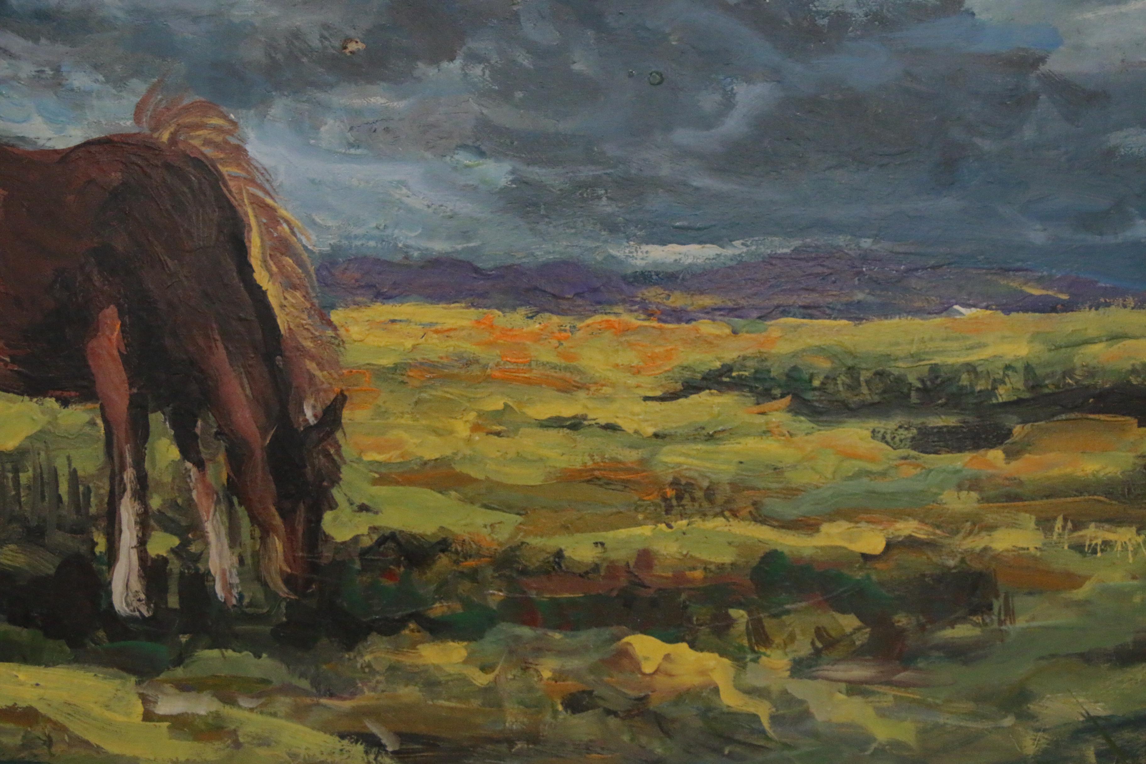Bill Salamon Oil Painting of Wild Horses, Late 20th Century