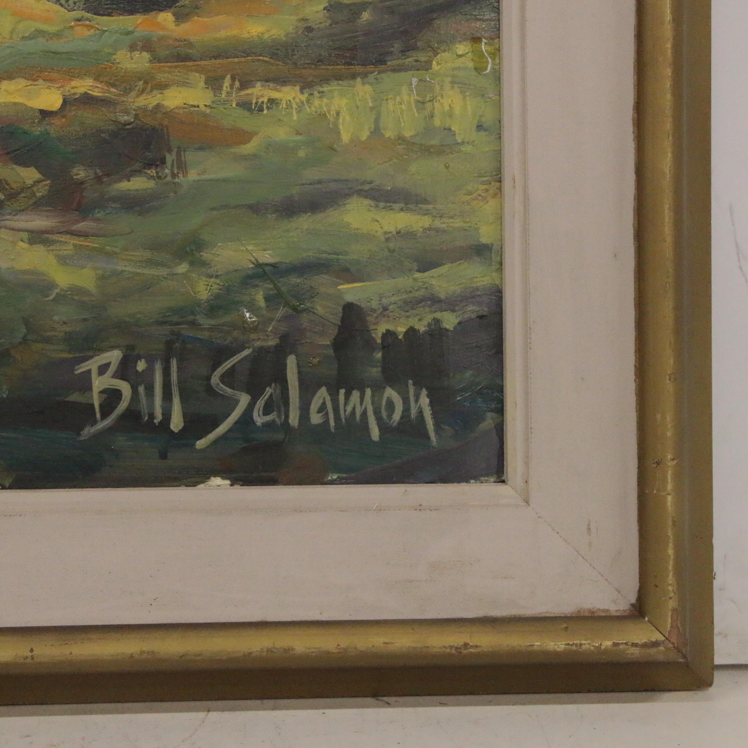 Bill Salamon Oil Painting of Wild Horses, Late 20th Century