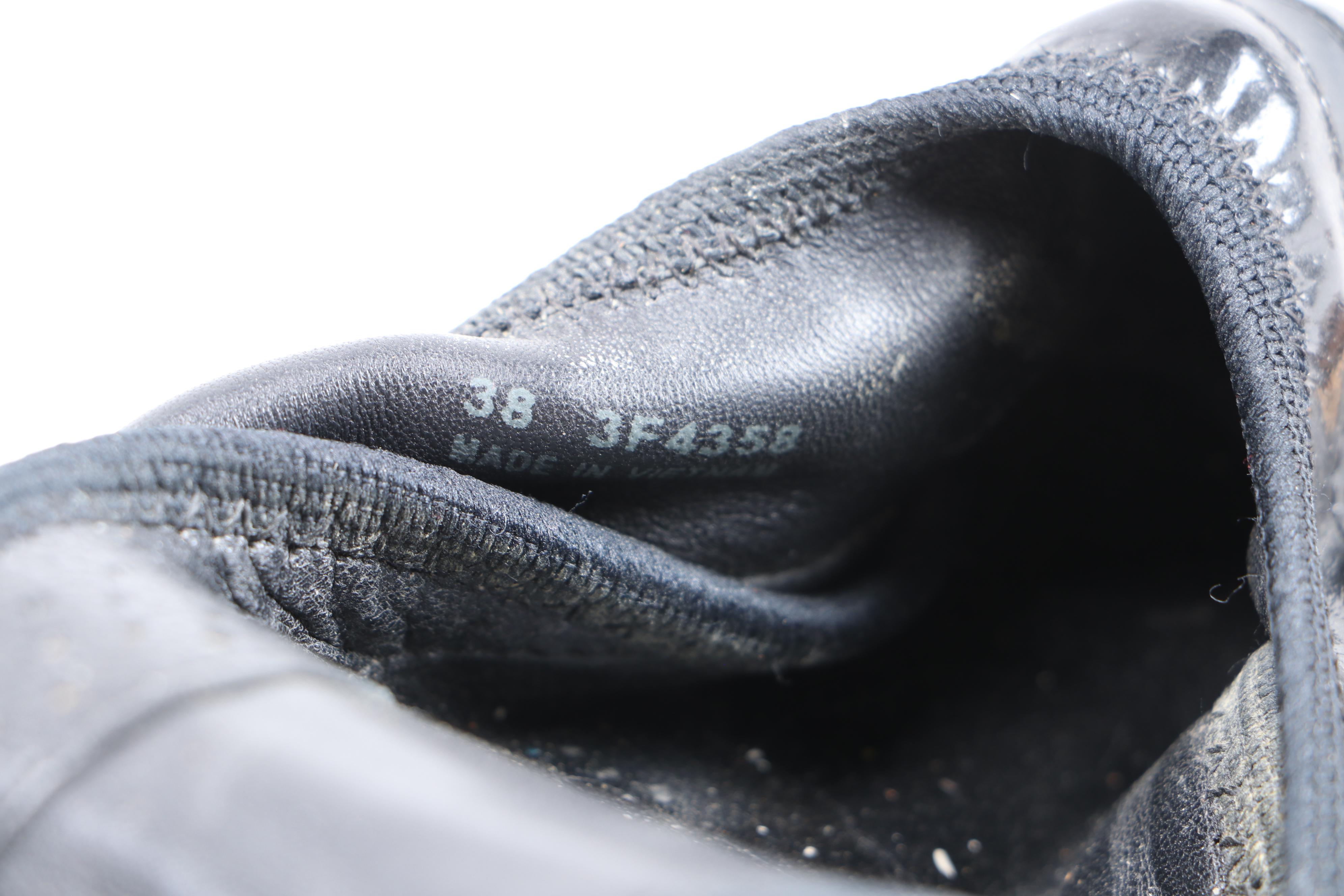 Prada Sport Glazed Black Leather Ballet Flats