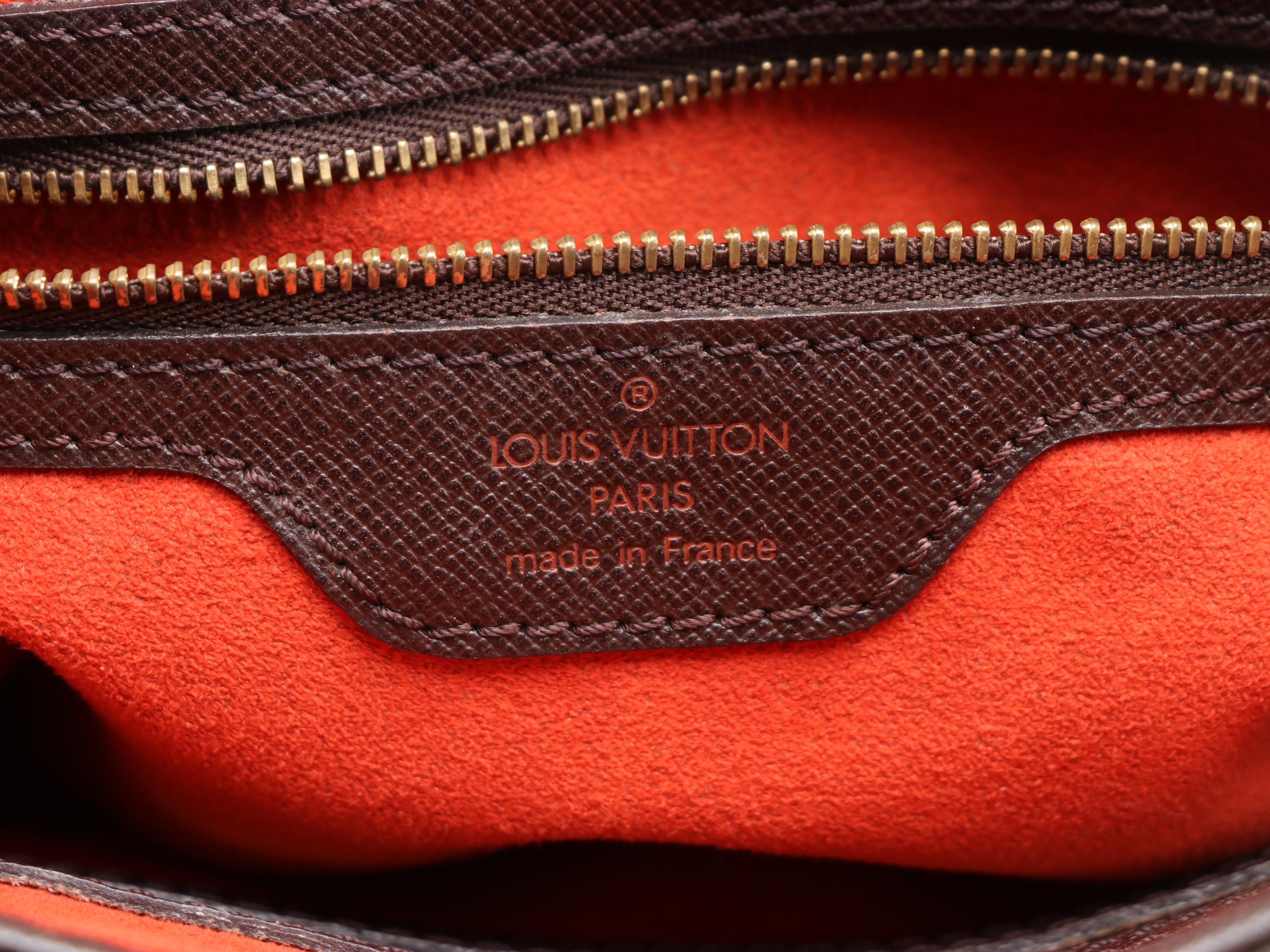 Louis Vuitton Marais Bucket Bag in Damier Ebene Canvas and Taiga Leather