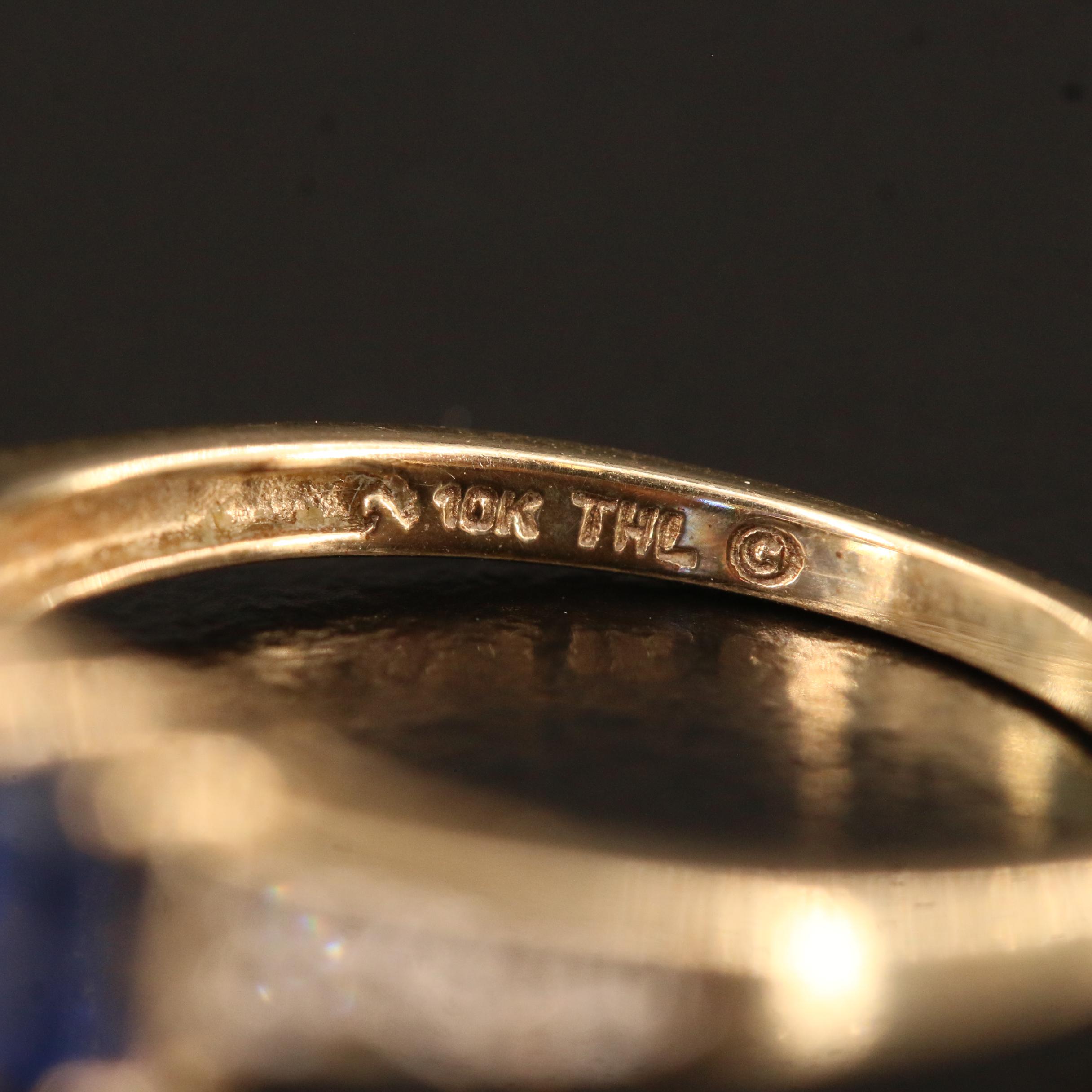 10K Sapphire Ring with Diamond Accents