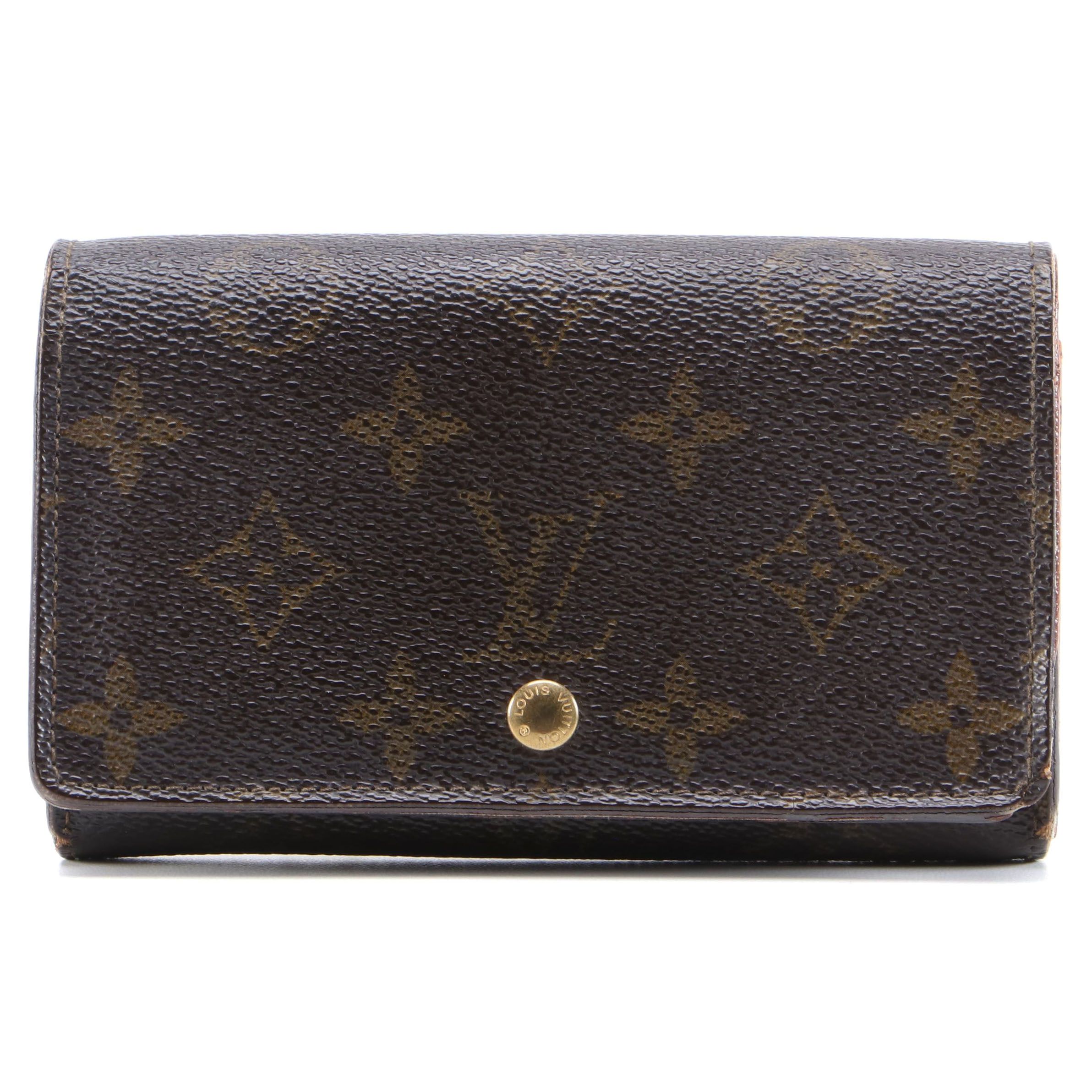 Louis Vuitton Porte-Monnaie Tresor Wallet in Monogram Canvas and Leather