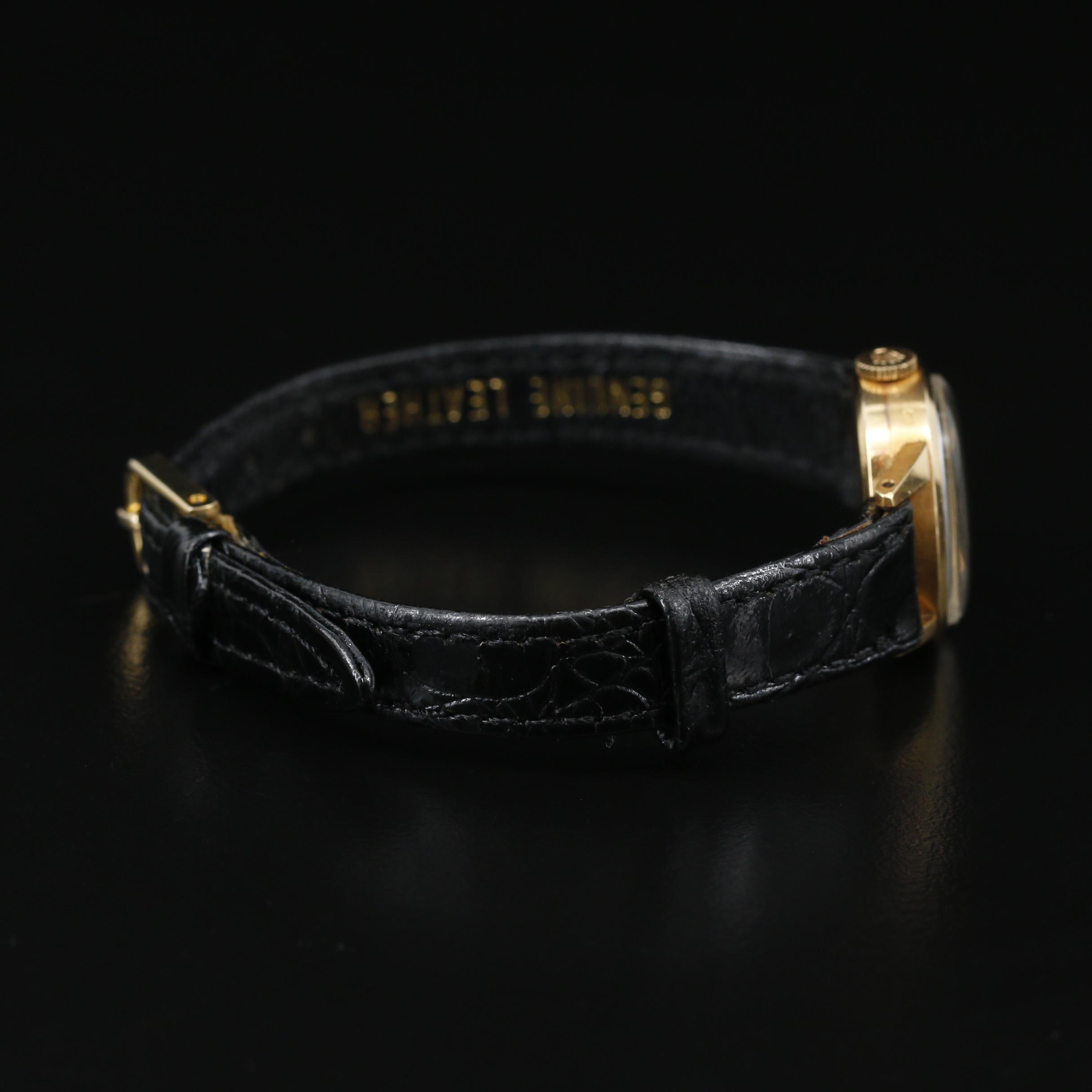 1956 Rolex Precision 9168 18K Gold Stem Wind Watch