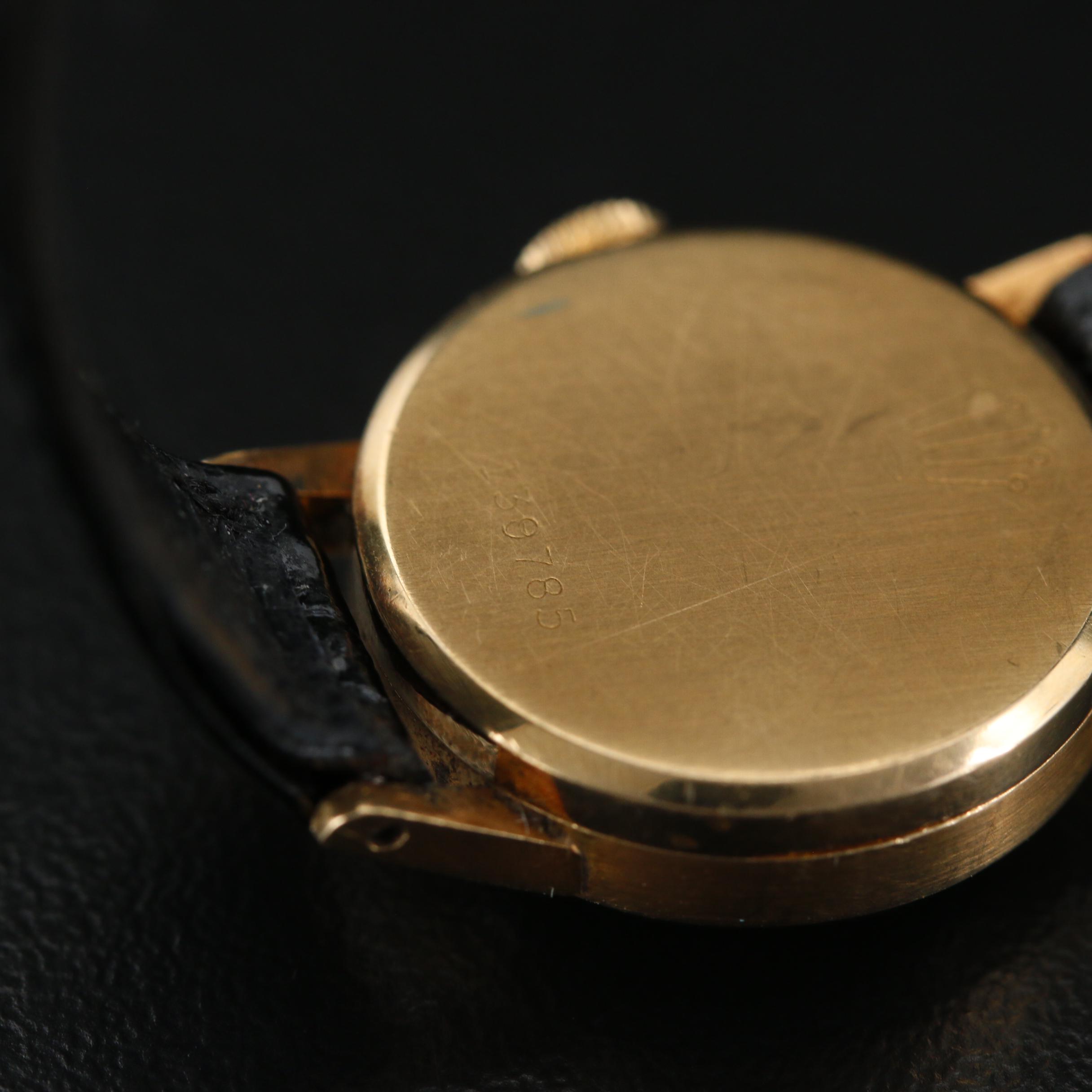 1956 Rolex Precision 9168 18K Gold Stem Wind Watch