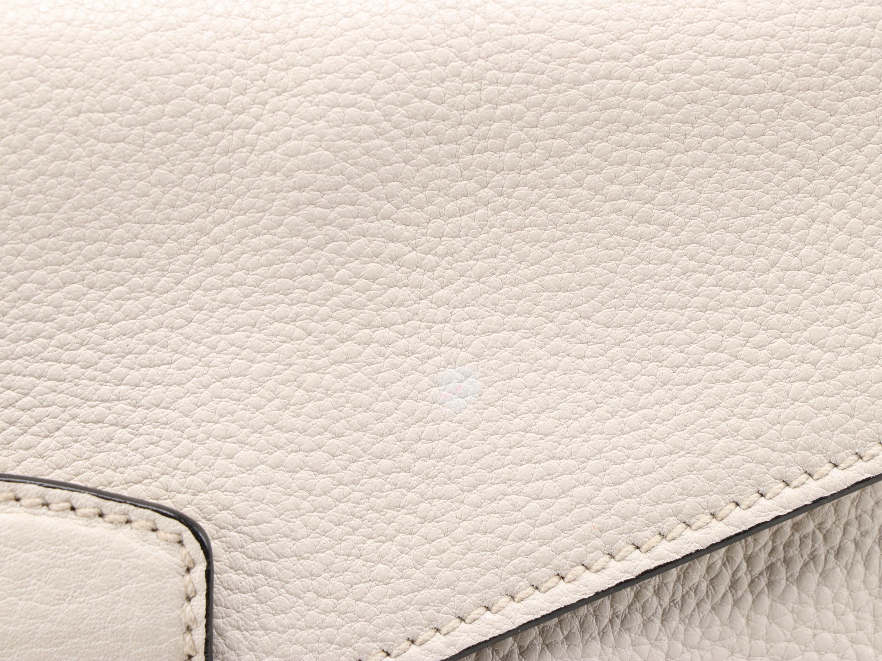 Prada Two-Way Flap Bag in Off-White Vitello Daino Leather