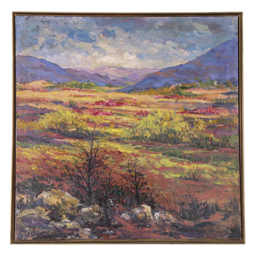 Bill Salamon Landscape Acrylic Painting, Late 20th Century