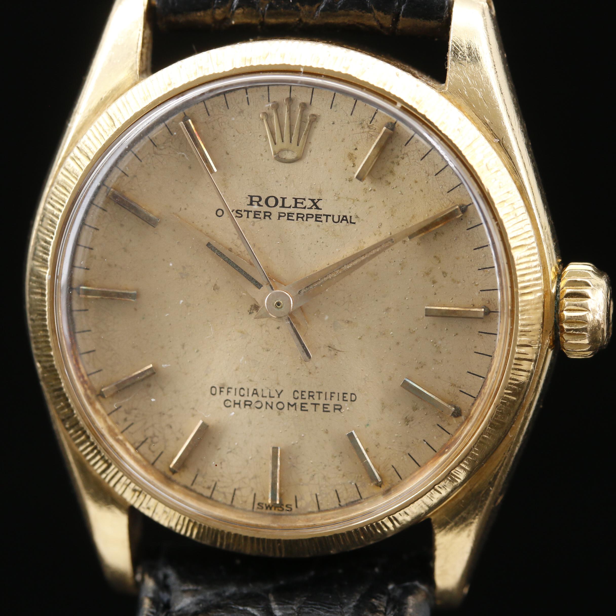 1963 Rolex "Oyster Perpetual" 6551 18K Gold Automatic Watch