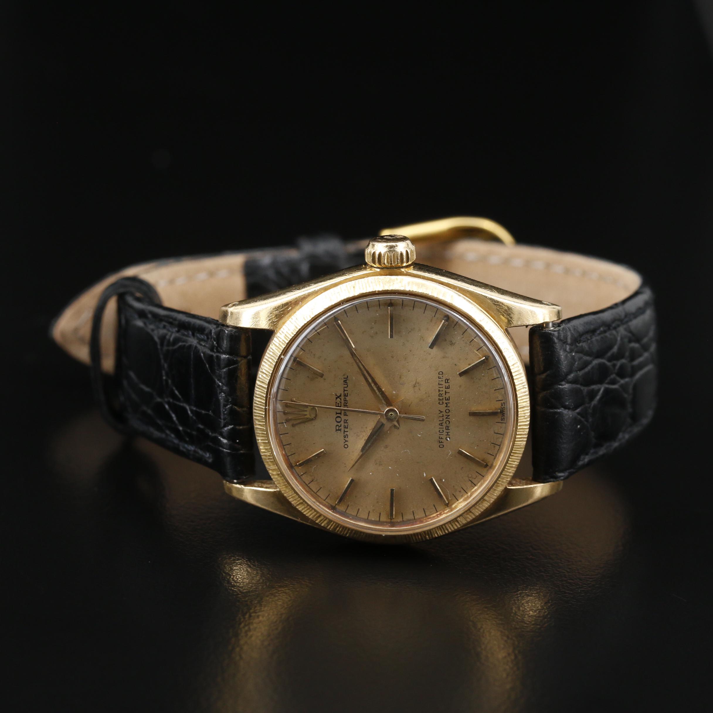 1963 Rolex "Oyster Perpetual" 6551 18K Gold Automatic Watch