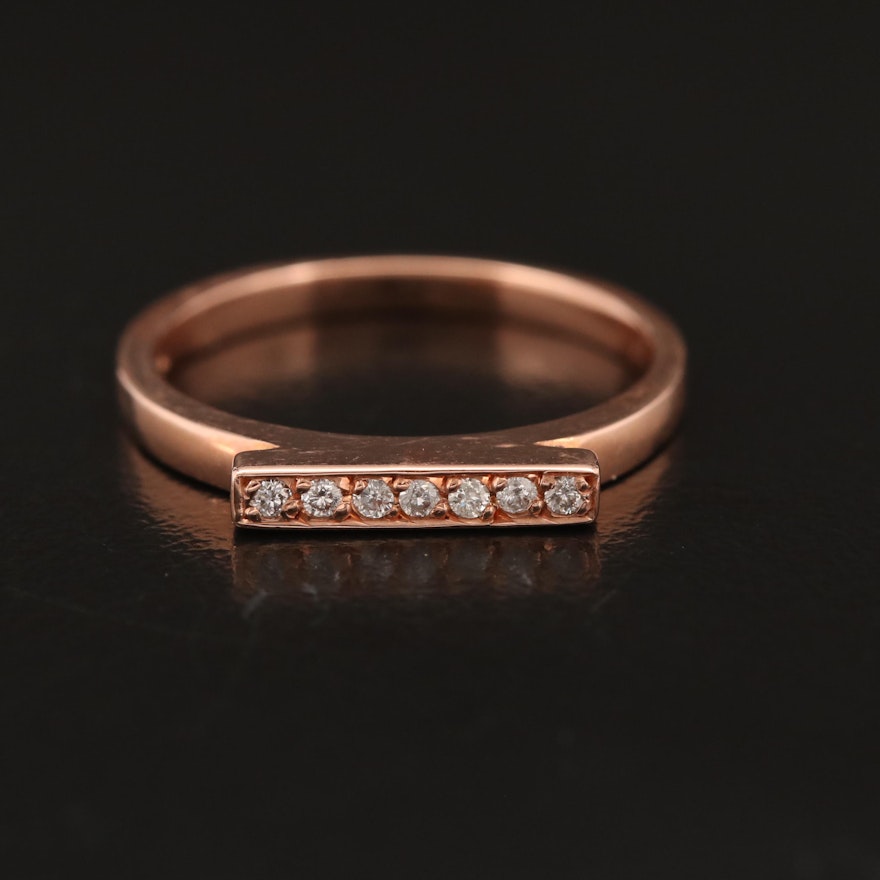 14K Diamond Bar Band