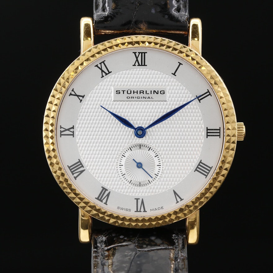 Stuhrling Original 18K Gold Quartz Wristwatch