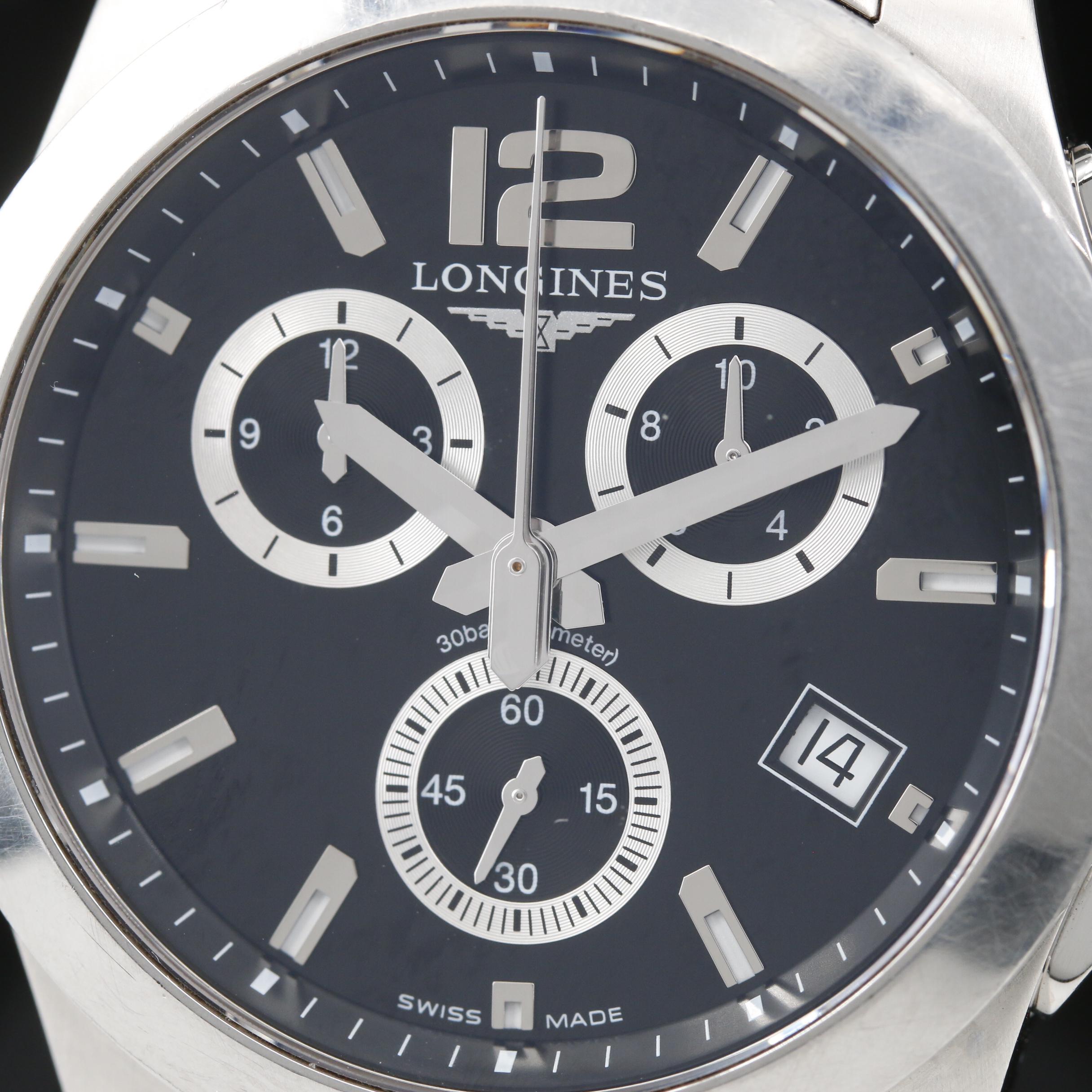 Longines Conquest Chronograph Stainless Steel Quartz Watch
