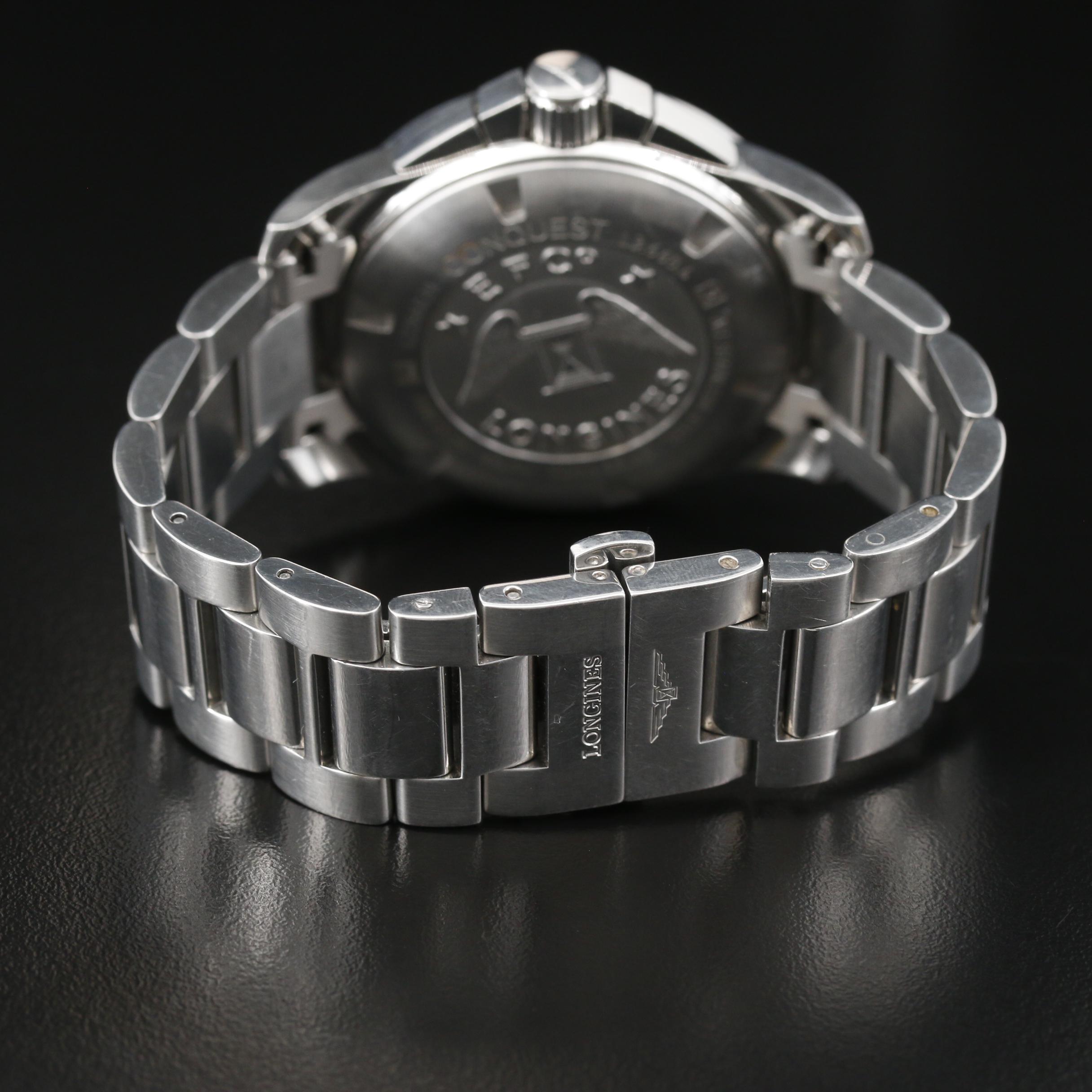 Longines Conquest Chronograph Stainless Steel Quartz Watch