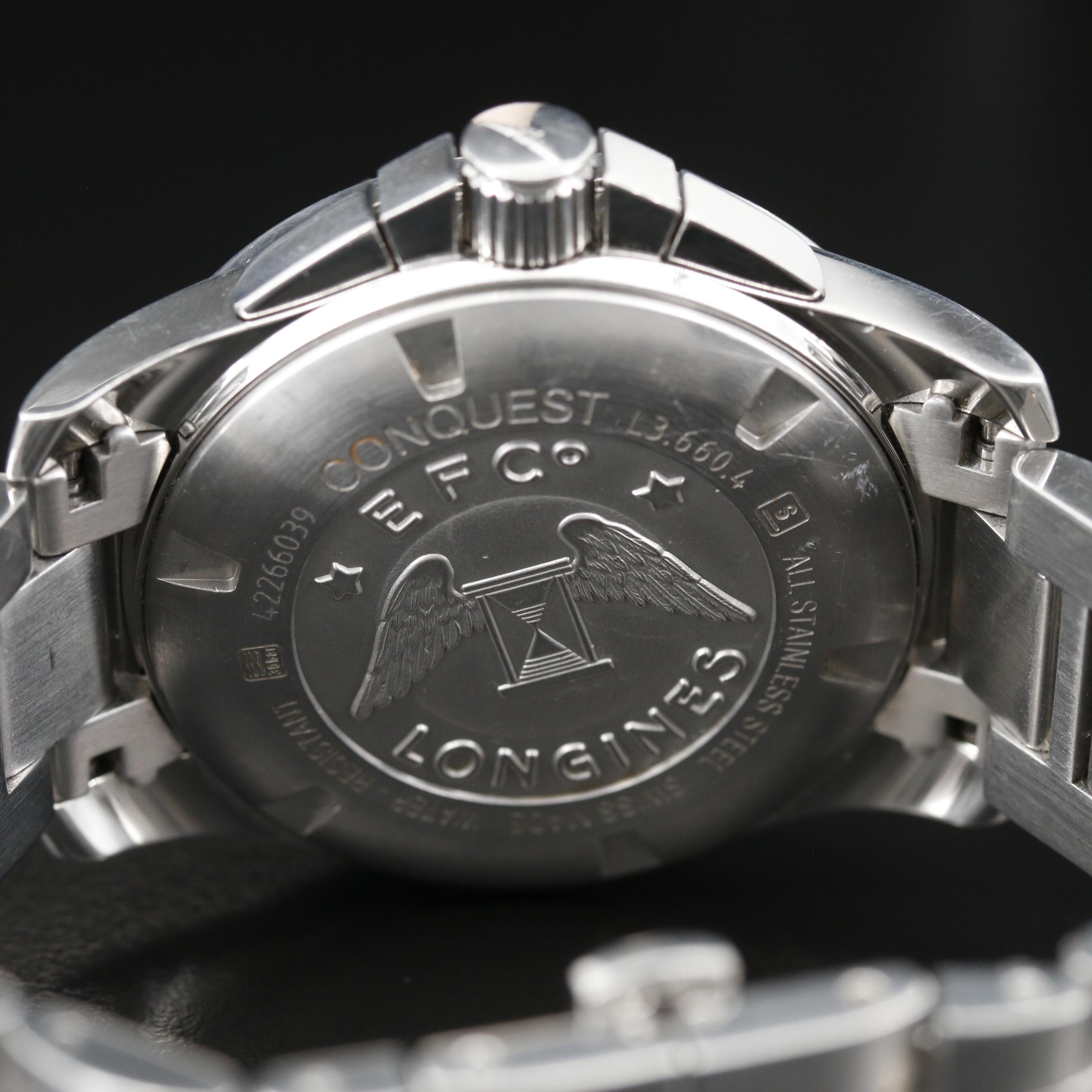 Longines Conquest Chronograph Stainless Steel Quartz Watch