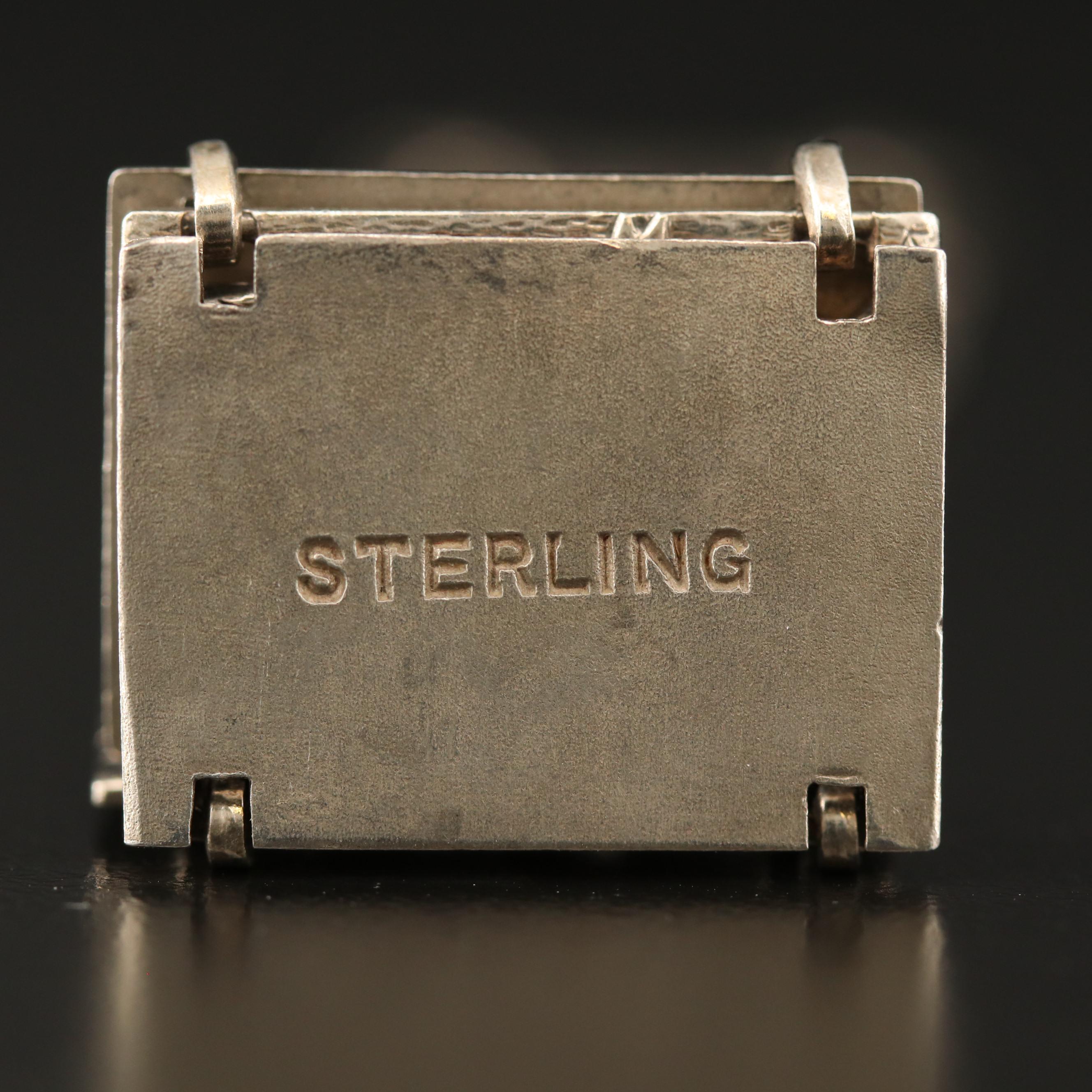 Vintage Sterling Silver Bird Motif Panel Bracelet