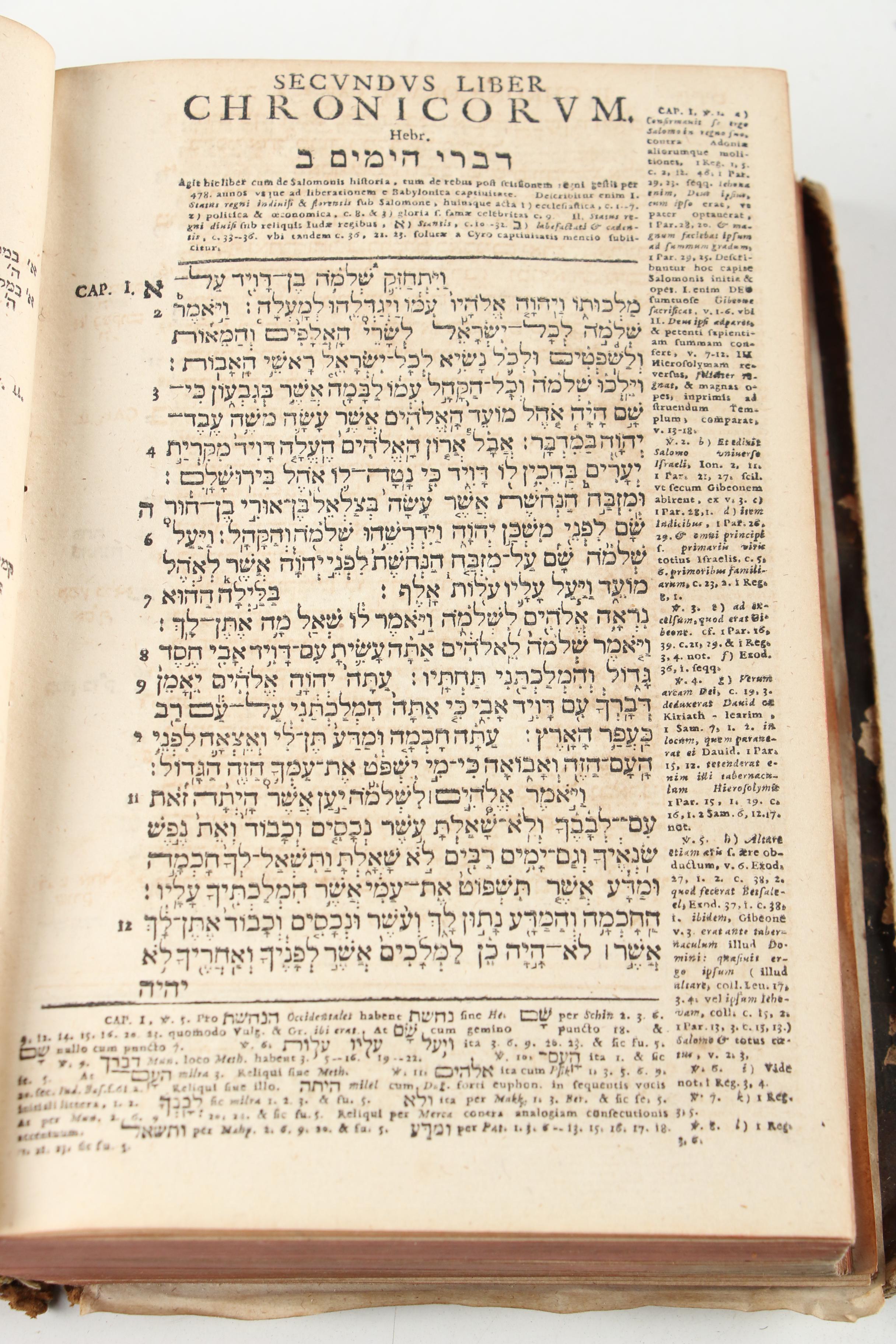 Hebrew and Latin "Biblia Hebraica" Two-Volume Set by J. H. Michaelis, 1720