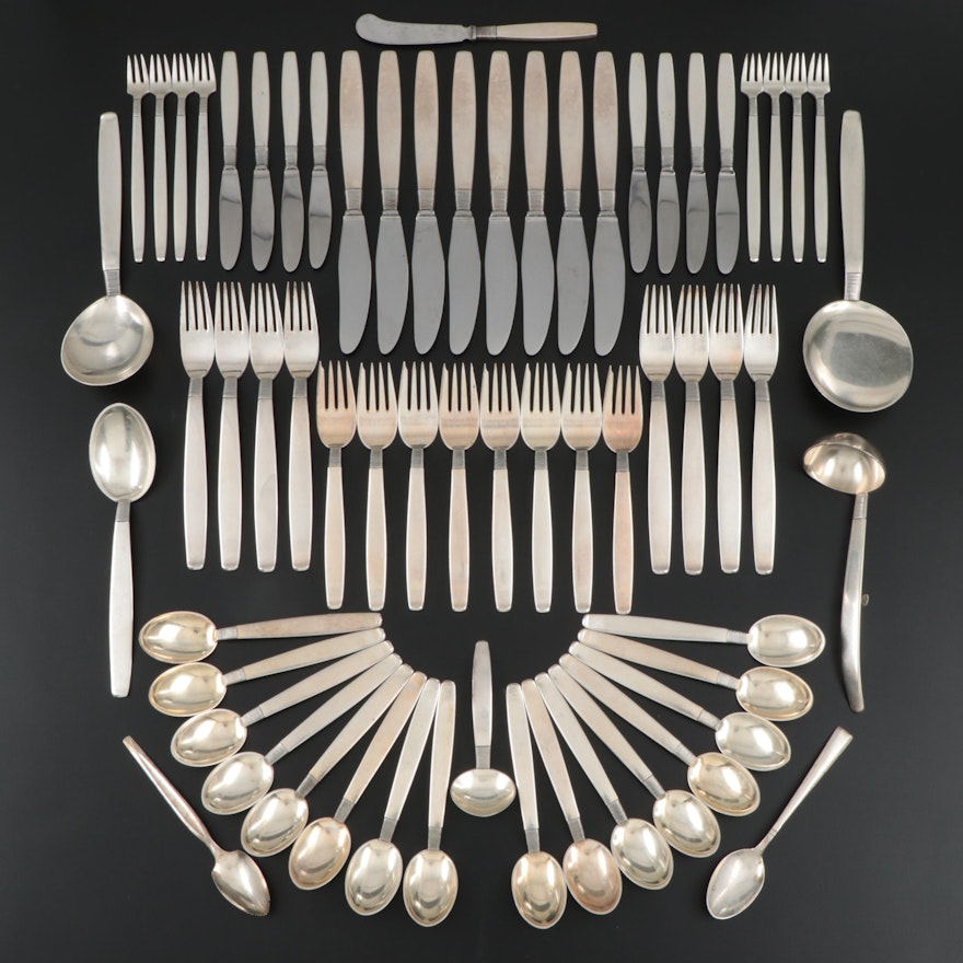 Frantz Hingelberg "Silver Thread" Sterling Silver Flatware, Mid-20th Century