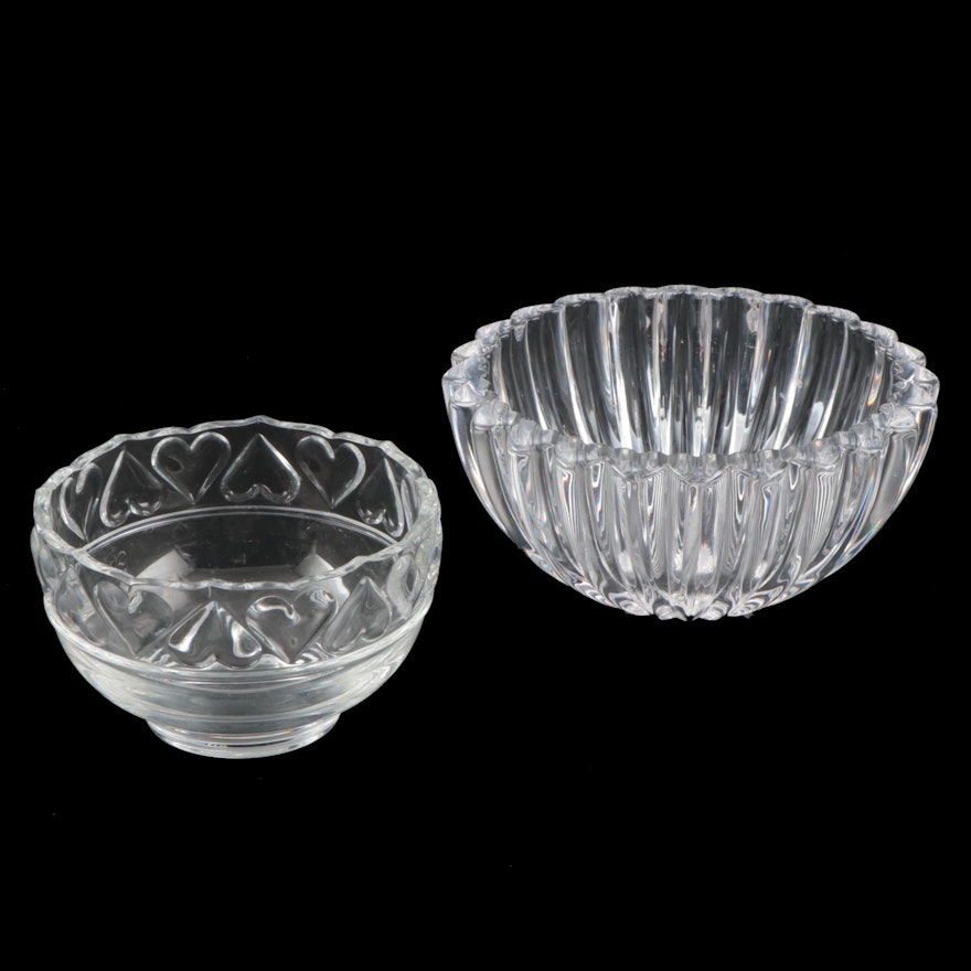 Tiffany & Co. "Hearts" and Heart Edge Crystal Bowls