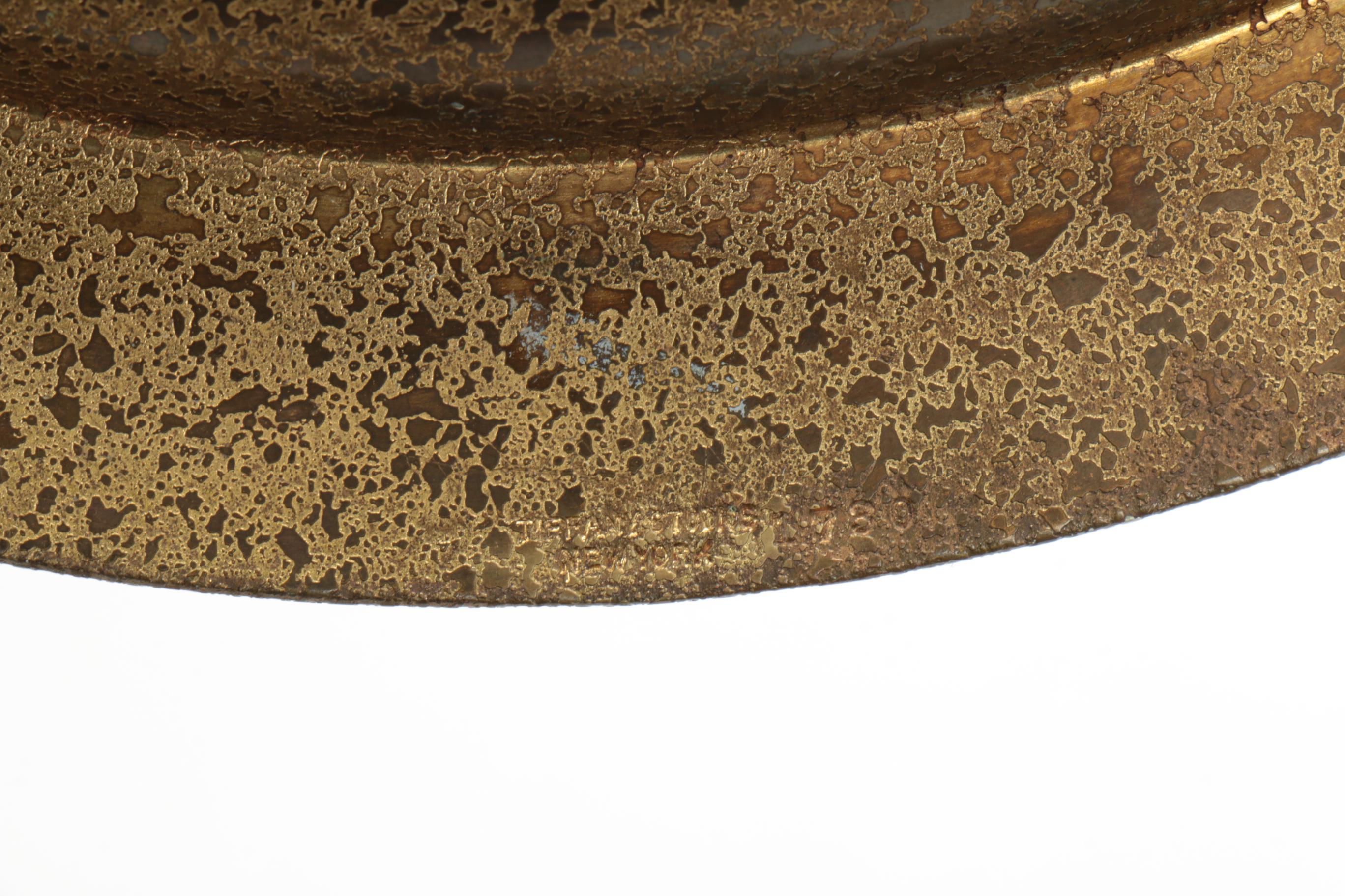 Tiffany Studios Doré Bronze Charger with Abalone and Mother of Pearl Accents