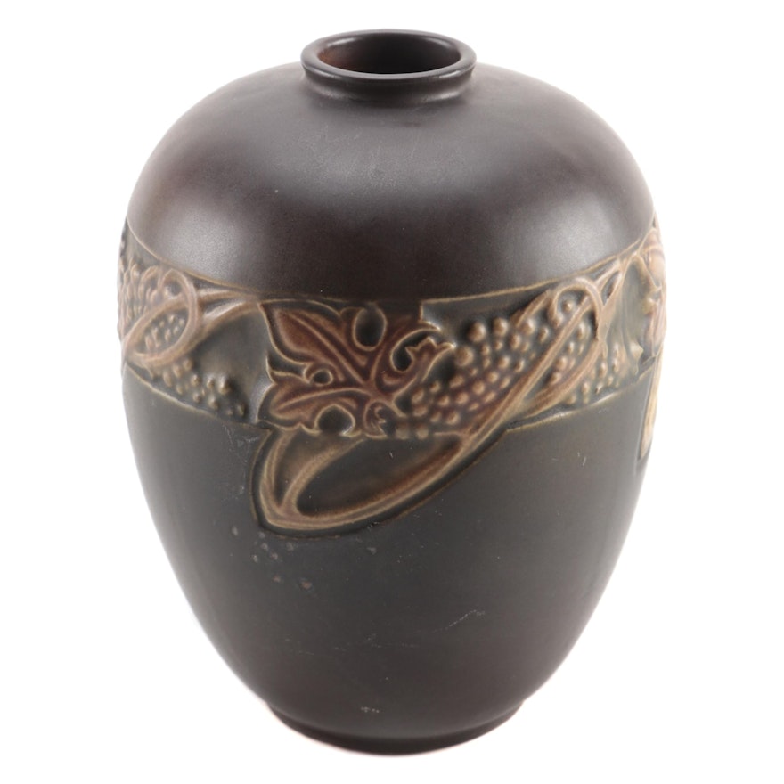 Roseville Pottery Rosecraft Brown Arts & Crafts Vase, 1910–1928