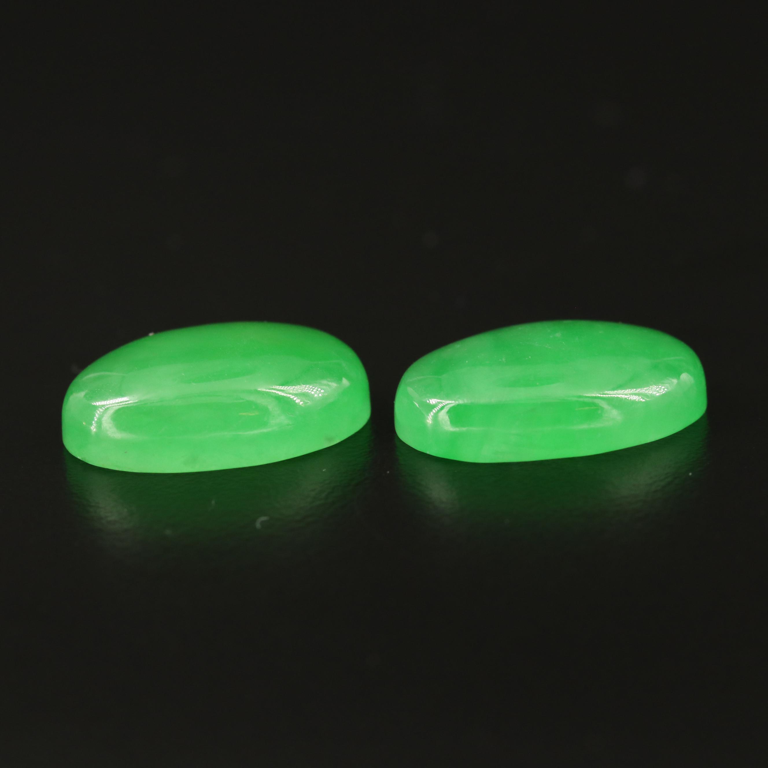 Matched Pair of Loose 35.98 CTW Jadeites