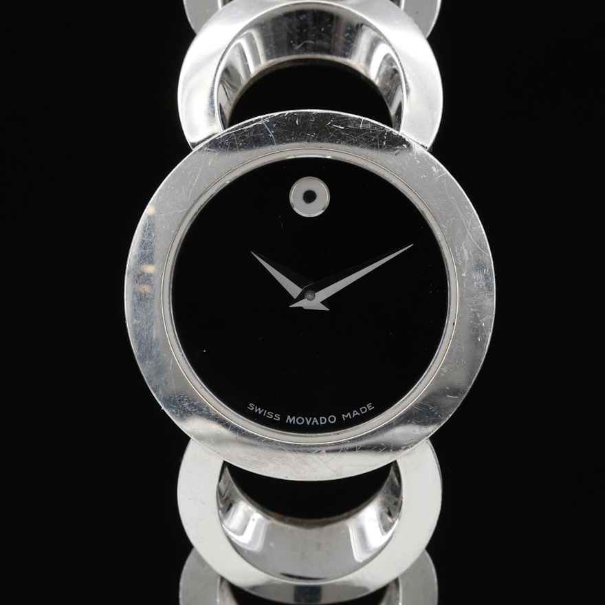 Movado "Rondiro" Stainless Steel Quartz Wristwatch