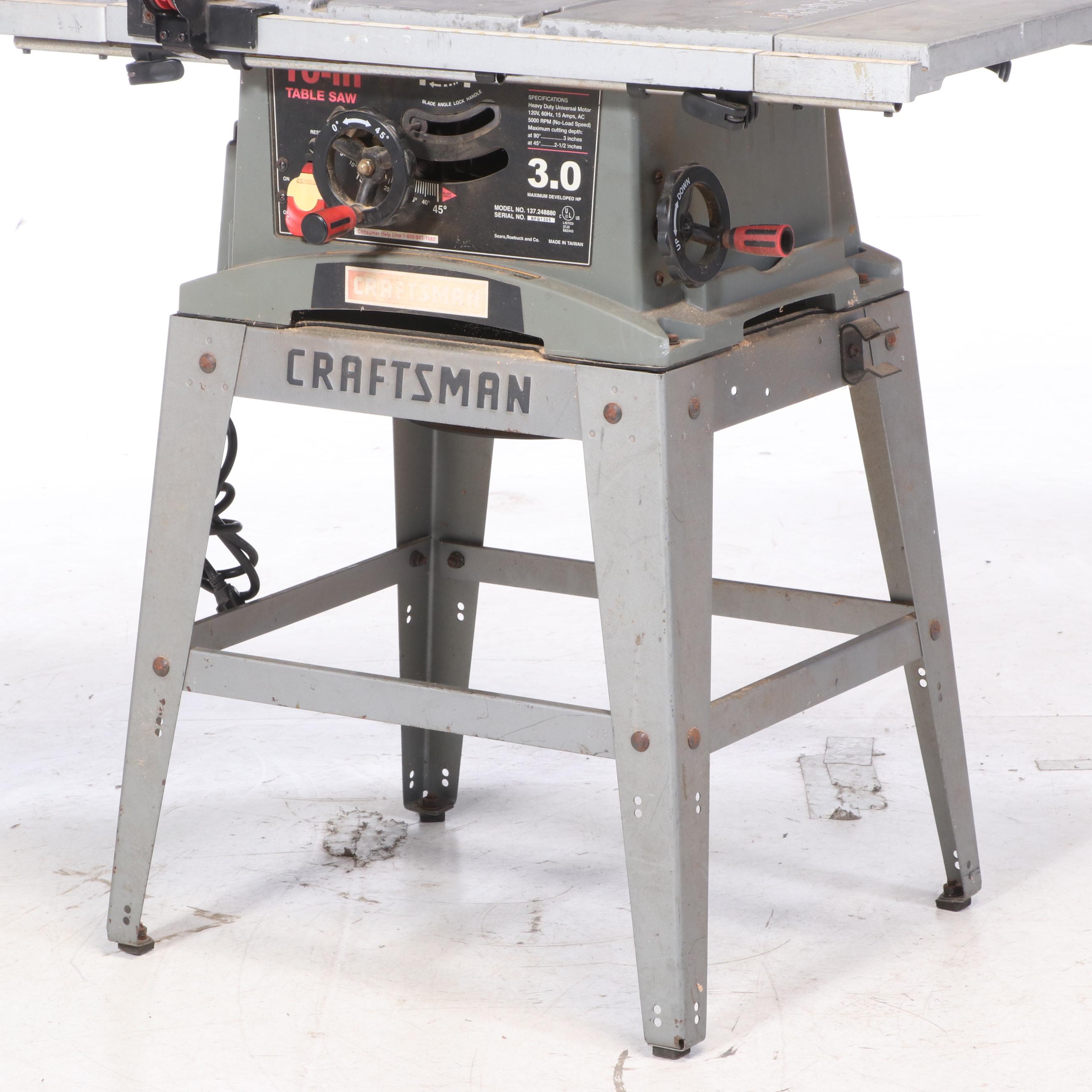 Craftsman for Sears, Roebuck and Co. 10 Inch Table Saw
