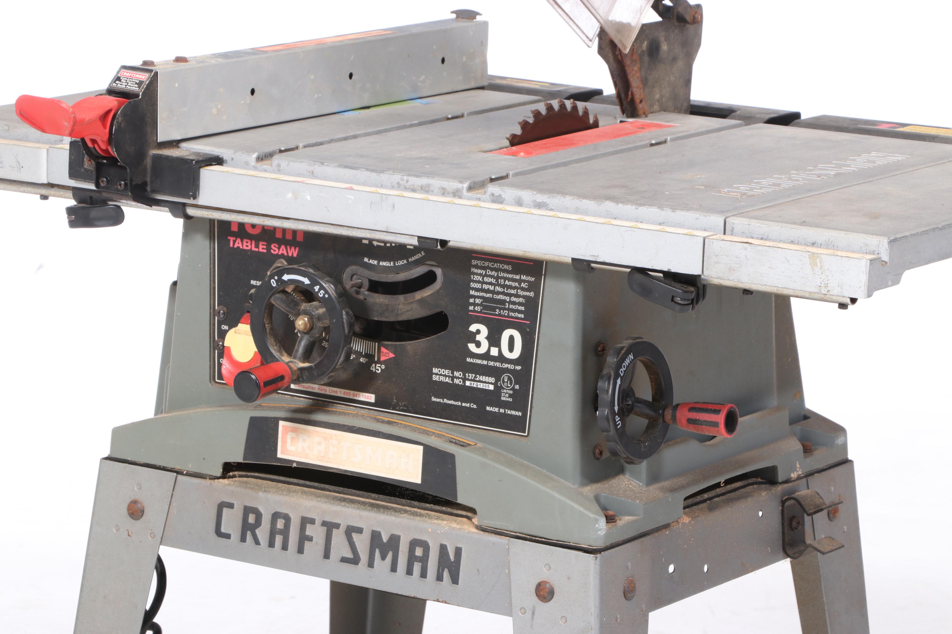 Craftsman for Sears, Roebuck and Co. 10 Inch Table Saw
