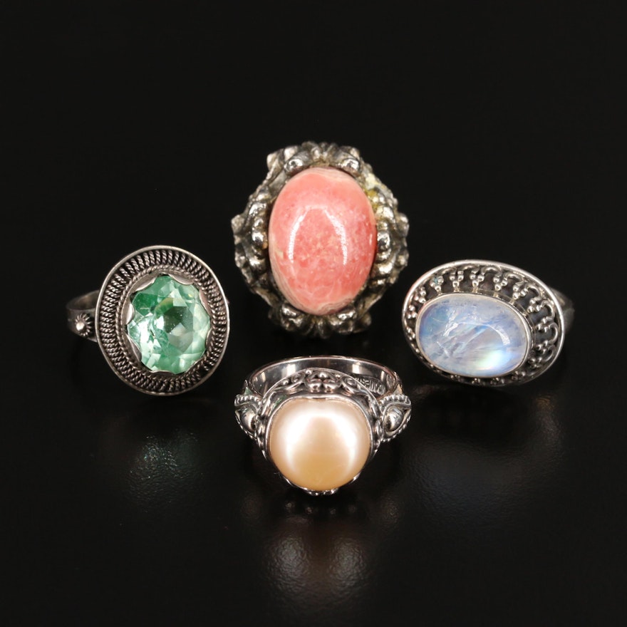 Sterling and 800 Silver Gemstone Rings