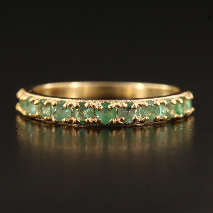 Sterling Silver Emerald Band