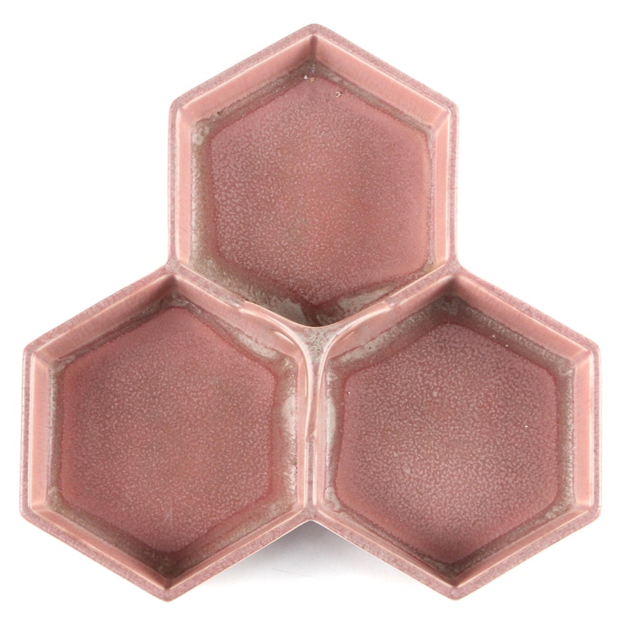 Scarce Rookwood Pottery Tri-Hexagonal Glazed Ceramic Tray, 1925